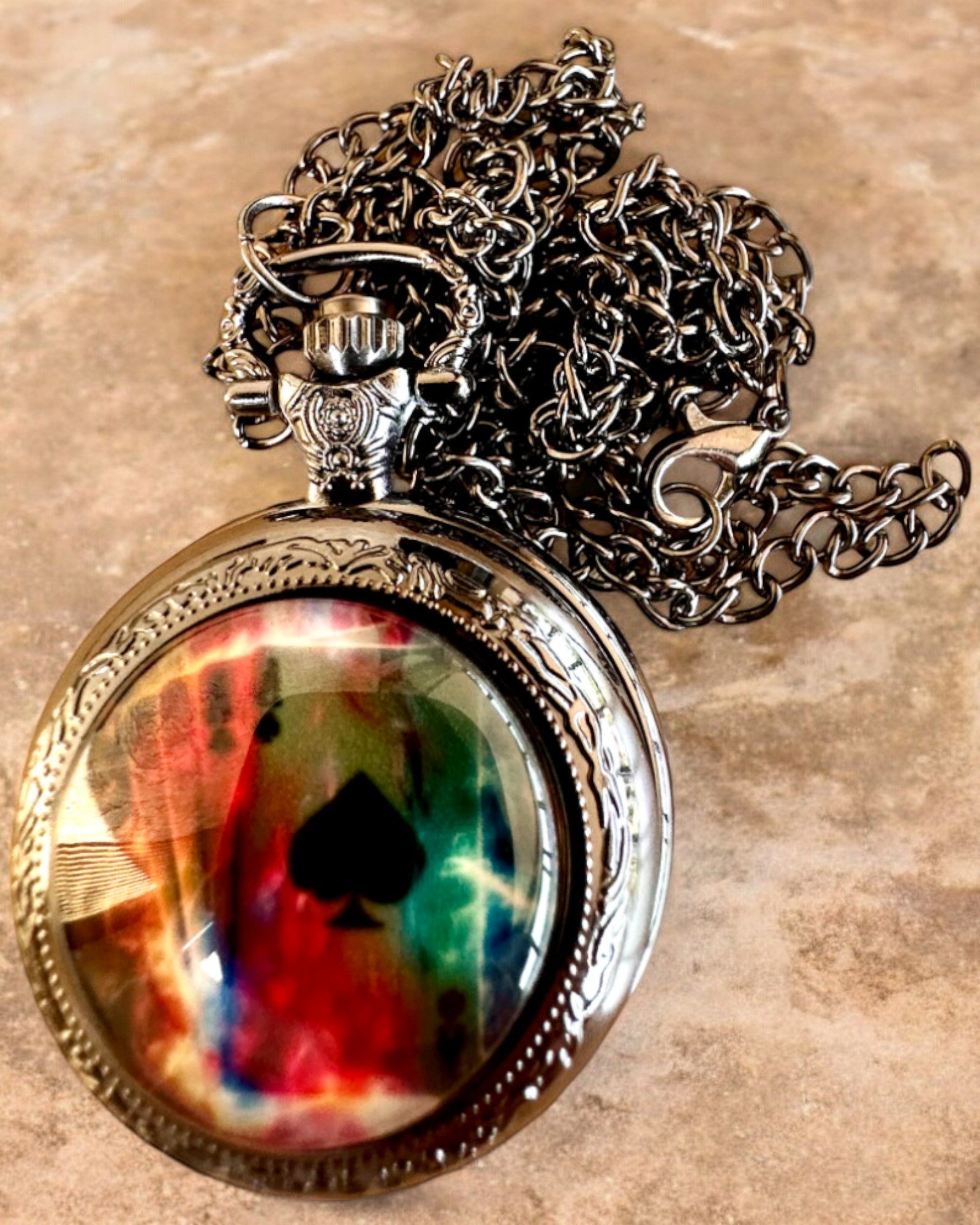 "Magic Deck" Pocket Watch - Stylish Stainless Steel Accessory, Personalized Engraving for a Gift