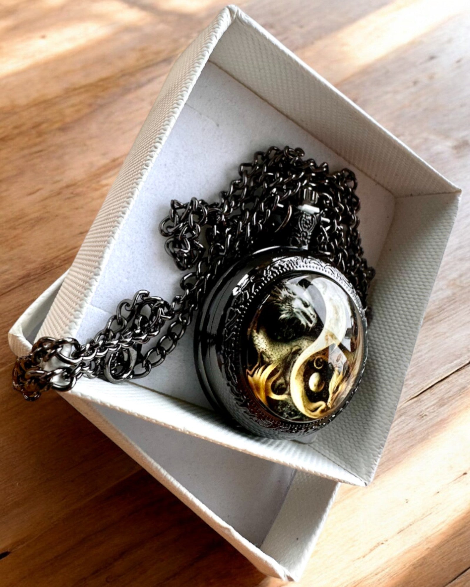 Pocket Watch "Dragon Circle 2" – a stylish accessory with a touch of magic - personalized engraving for a gift