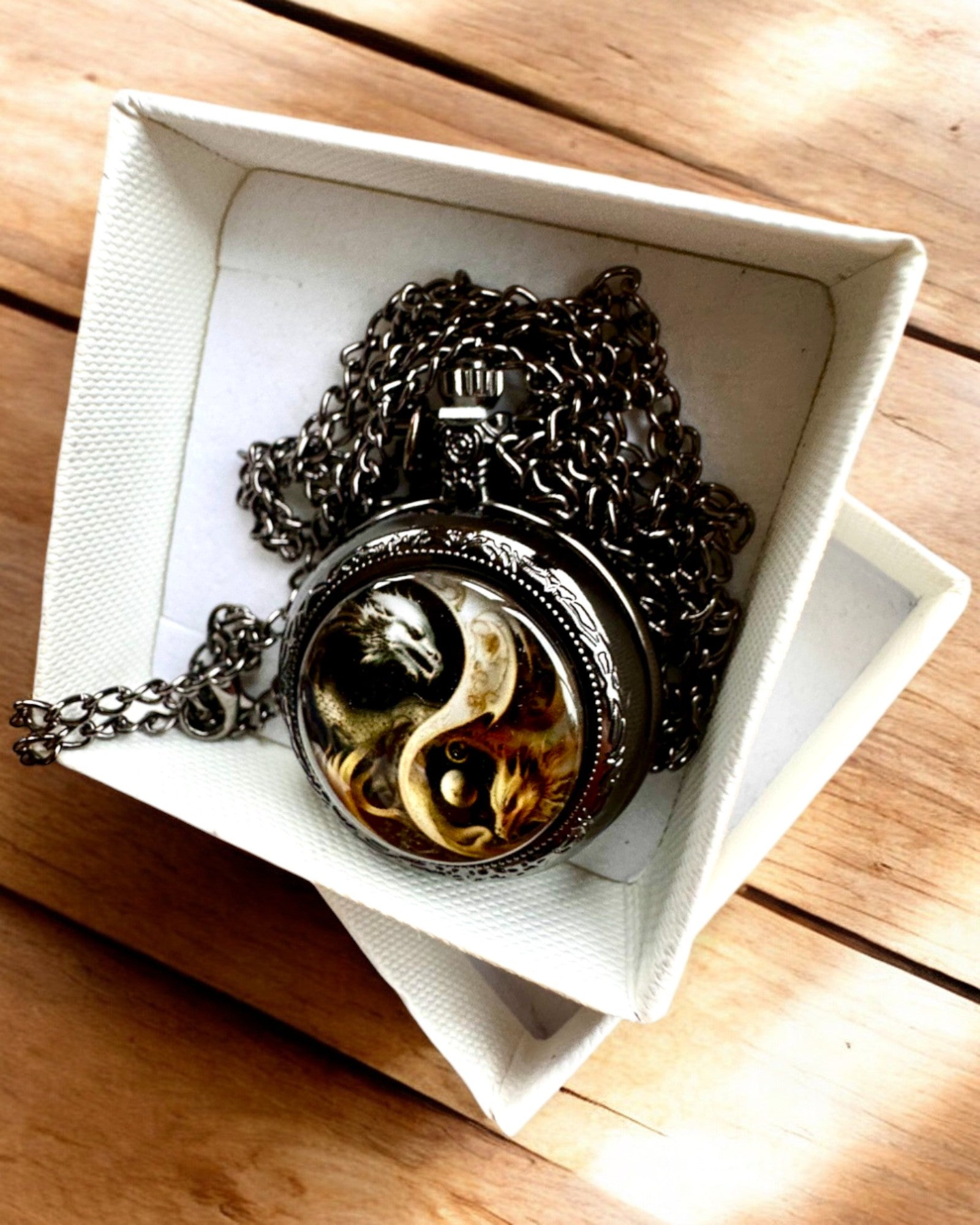 Pocket Watch "Dragon Circle 2" – a stylish accessory with a touch of magic - personalized engraving for a gift