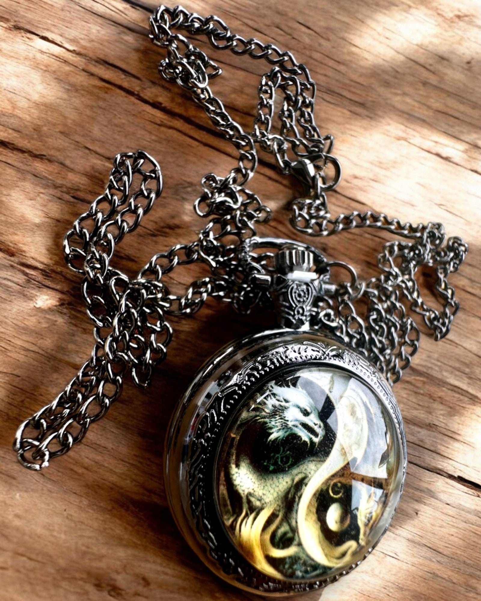 Pocket Watch "Dragon Circle 2" – a stylish accessory with a touch of magic - personalized engraving for a gift