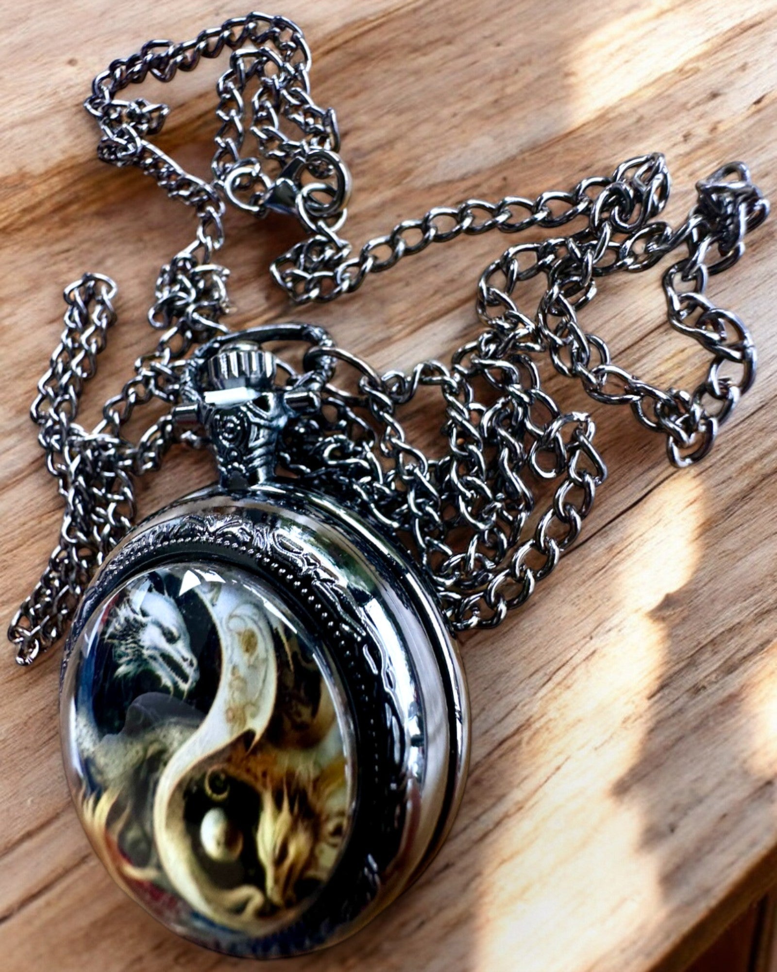 Pocket Watch "Dragon Circle 2" – a stylish accessory with a touch of magic - personalized engraving for a gift