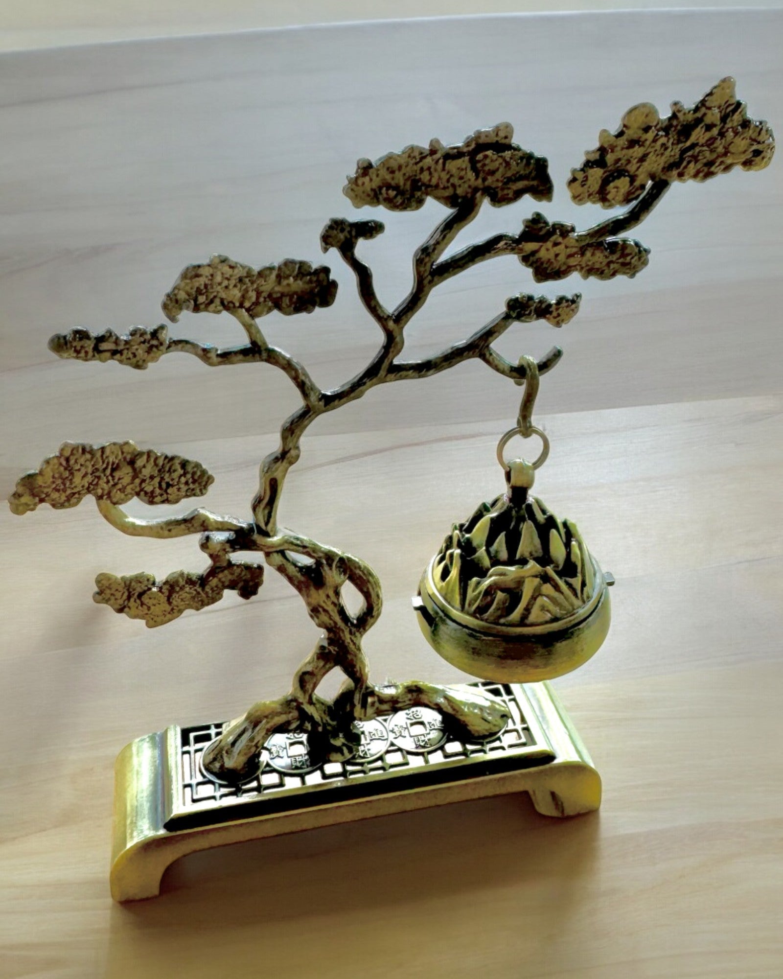 Elegant Metal Incense Holder Bonsai - personalization with engraving available for a gift