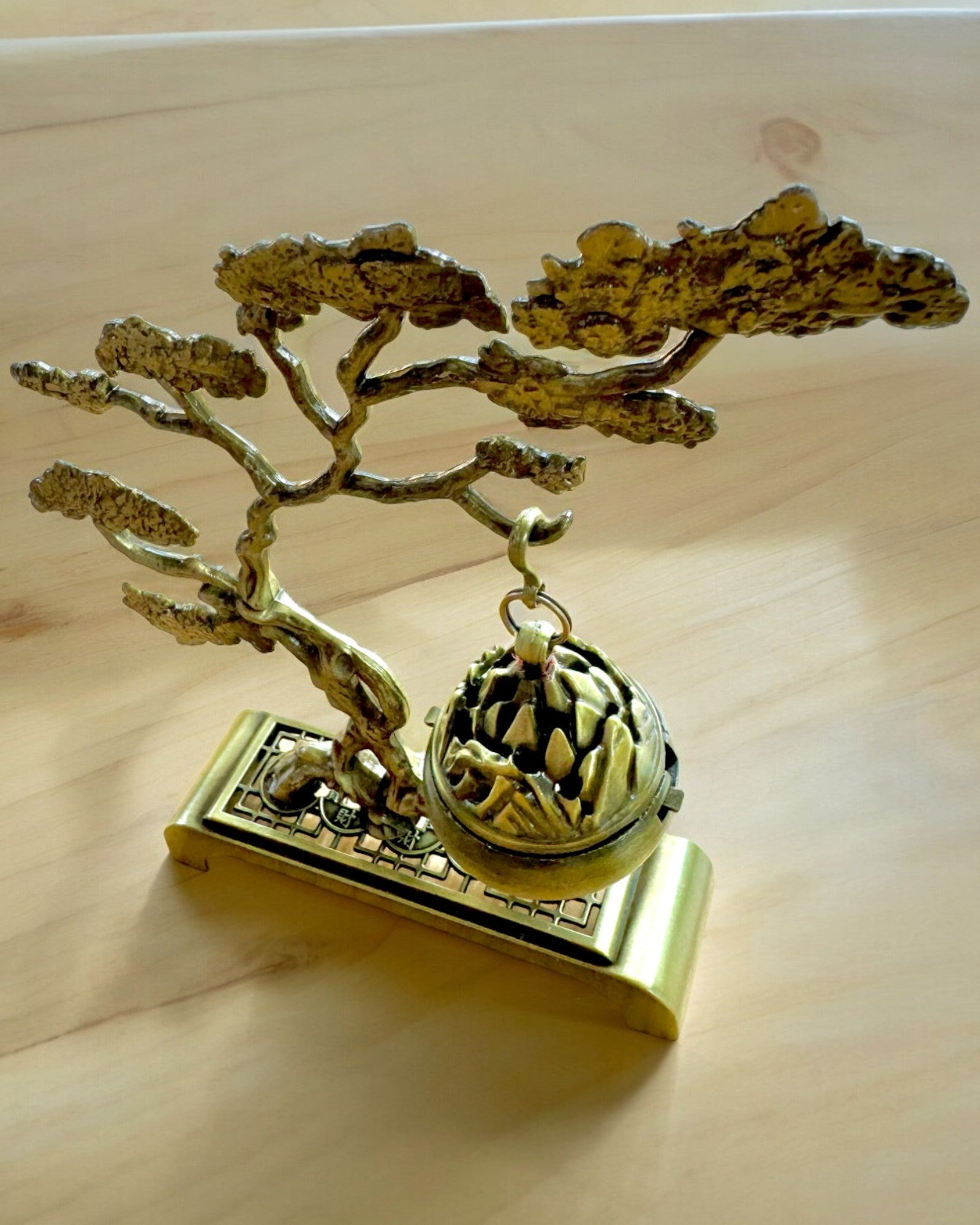 Elegant Metal Incense Holder Bonsai - personalization with engraving available for a gift
