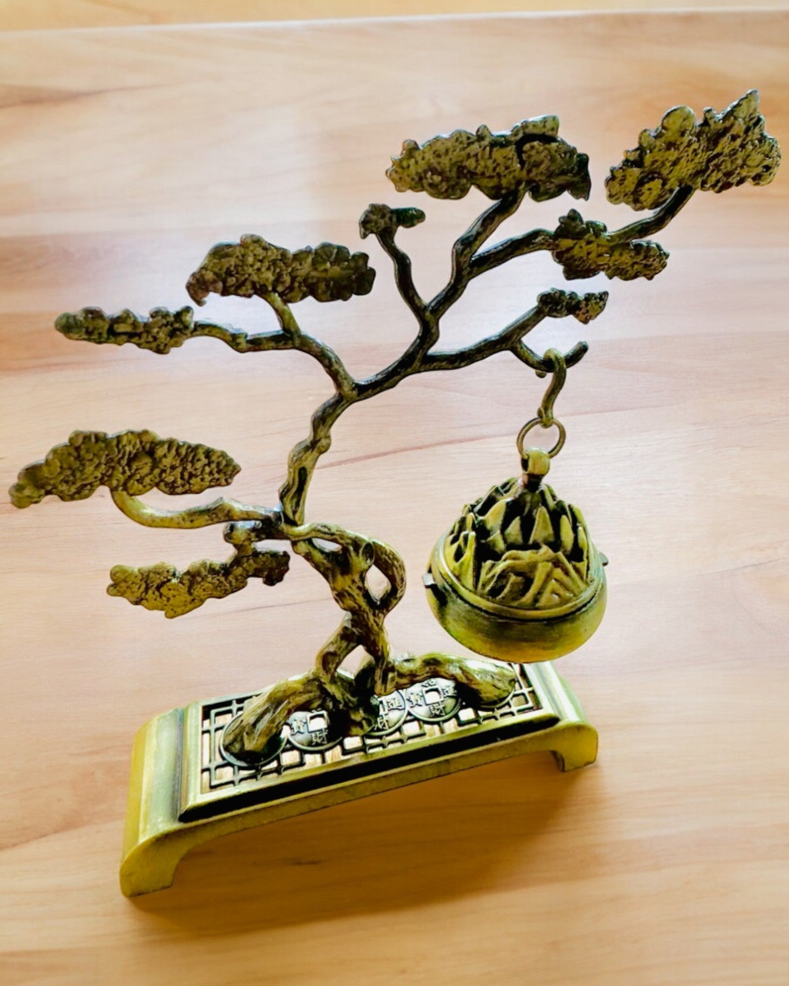 Elegant Metal Incense Holder Bonsai - personalization with engraving available for a gift