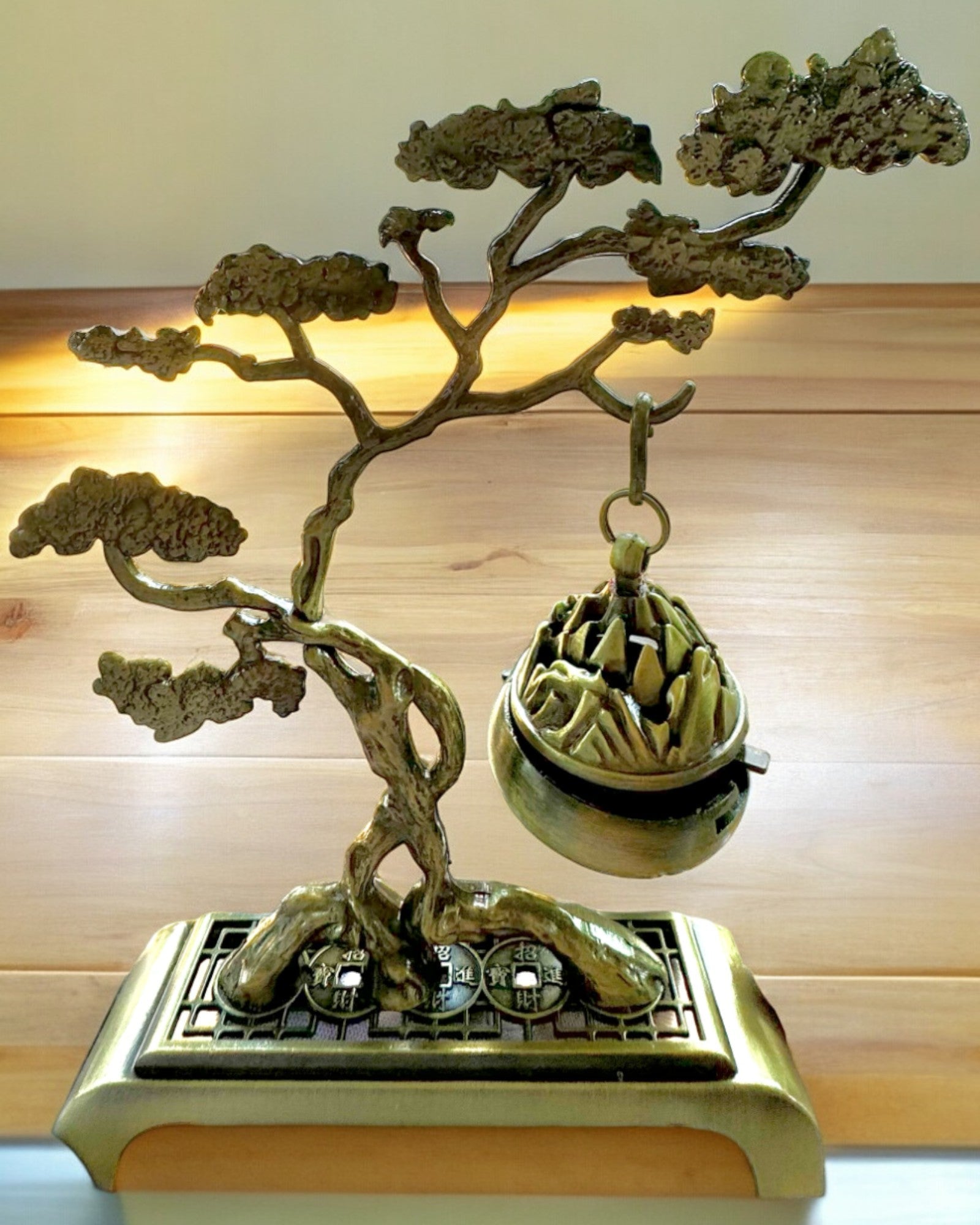 Elegant Metal Incense Holder Bonsai - personalization with engraving available for a gift