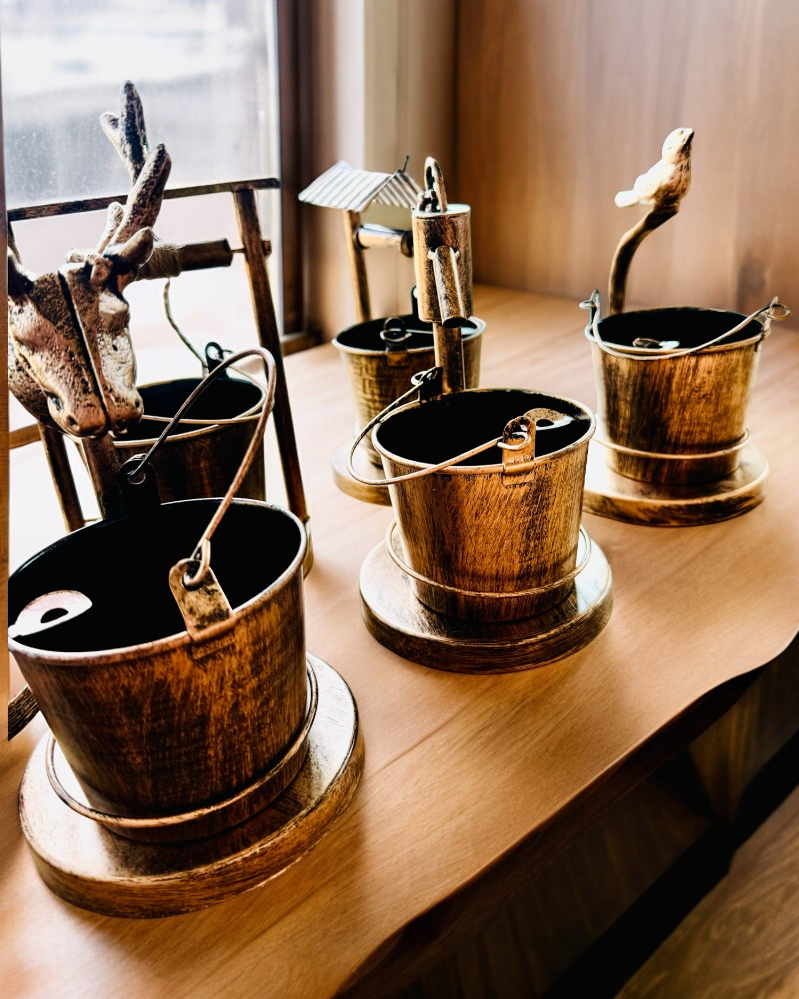 Stylish Metal Ashtray "Rustic Charm" 19-23 cm in height, 8 variants to choose from, engraving upon request