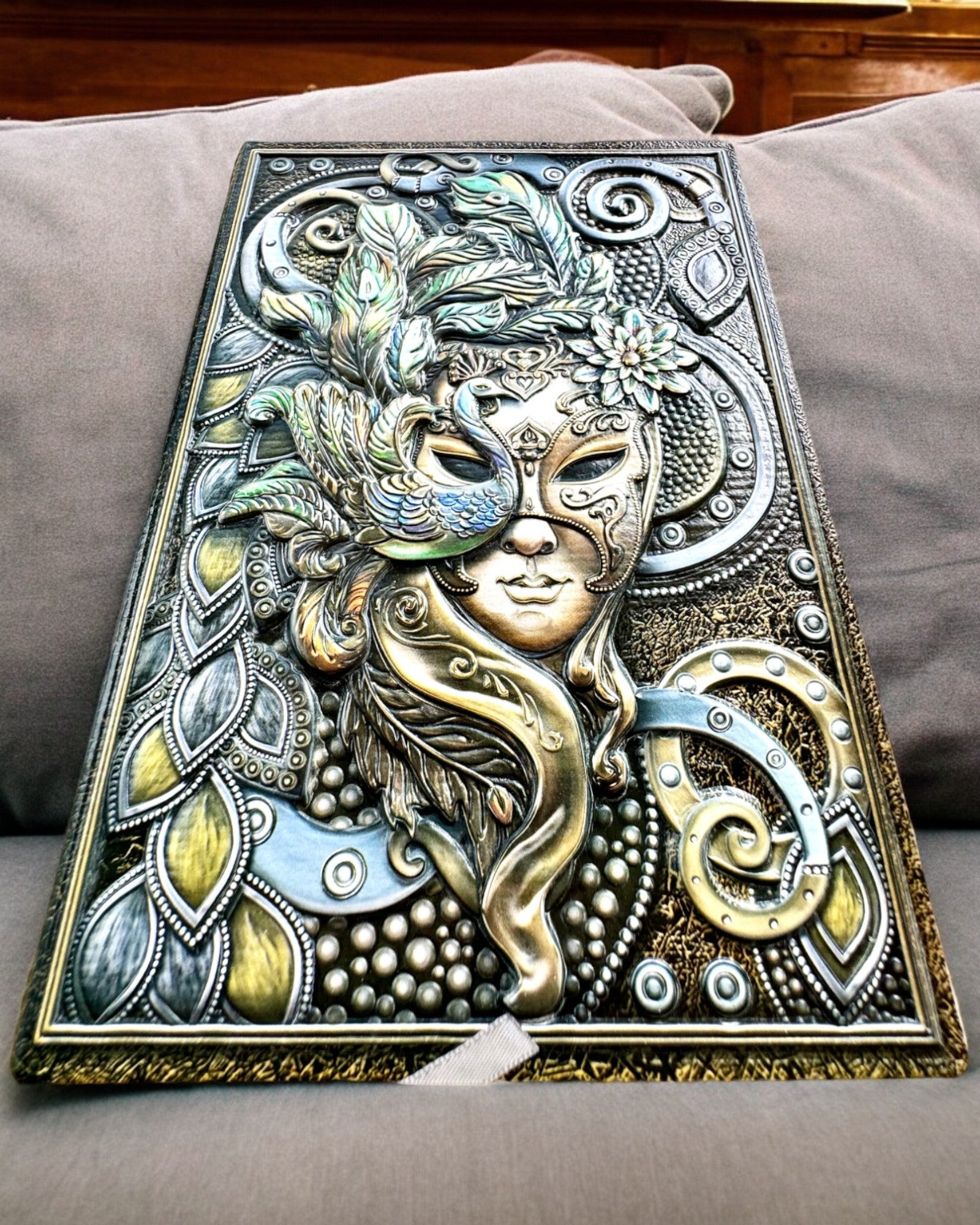 Artistic Notebook, masquerade notebook - A5, personalization with engraving for a gift