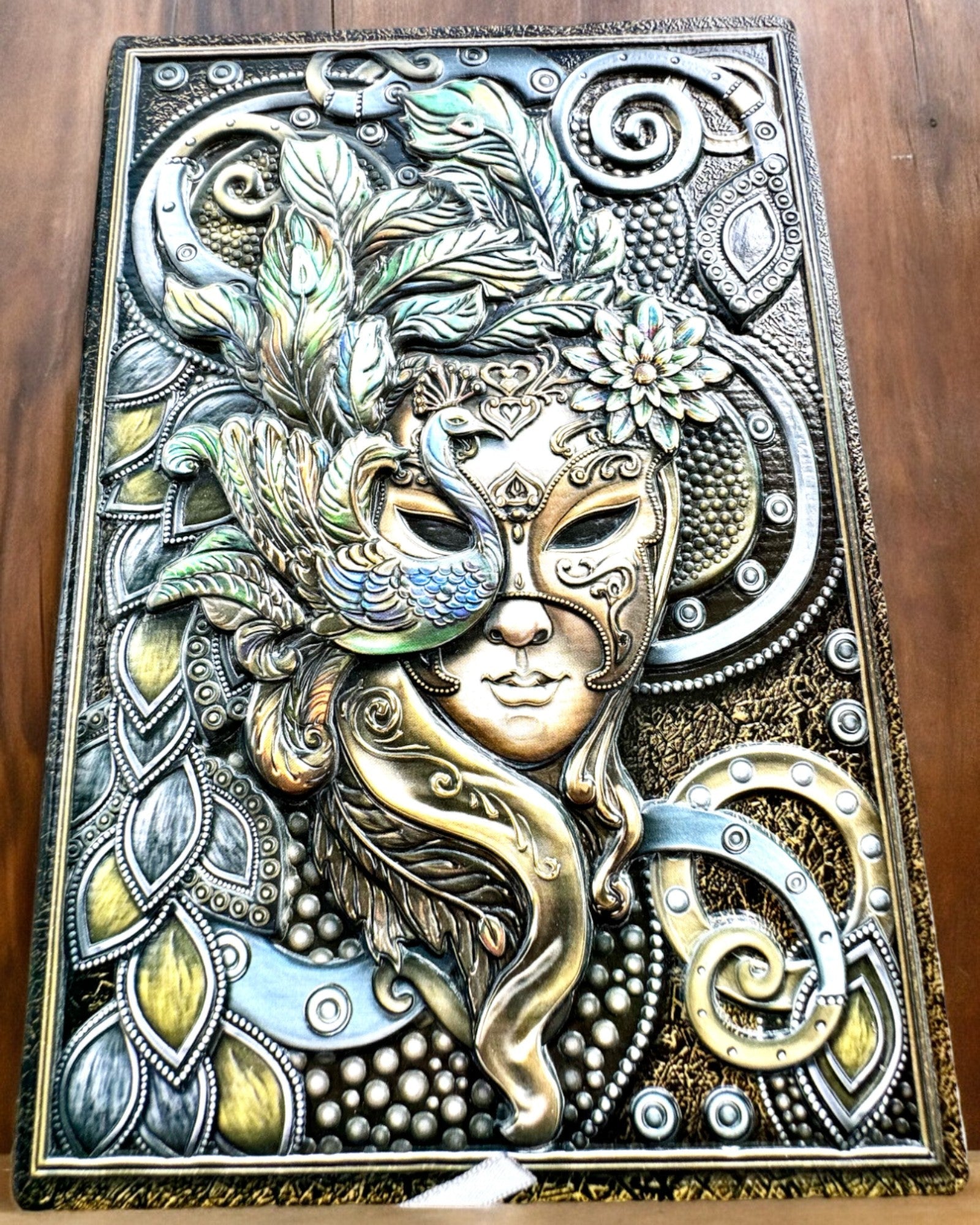 Artistic Notebook, masquerade notebook - A5, personalization with engraving for a gift