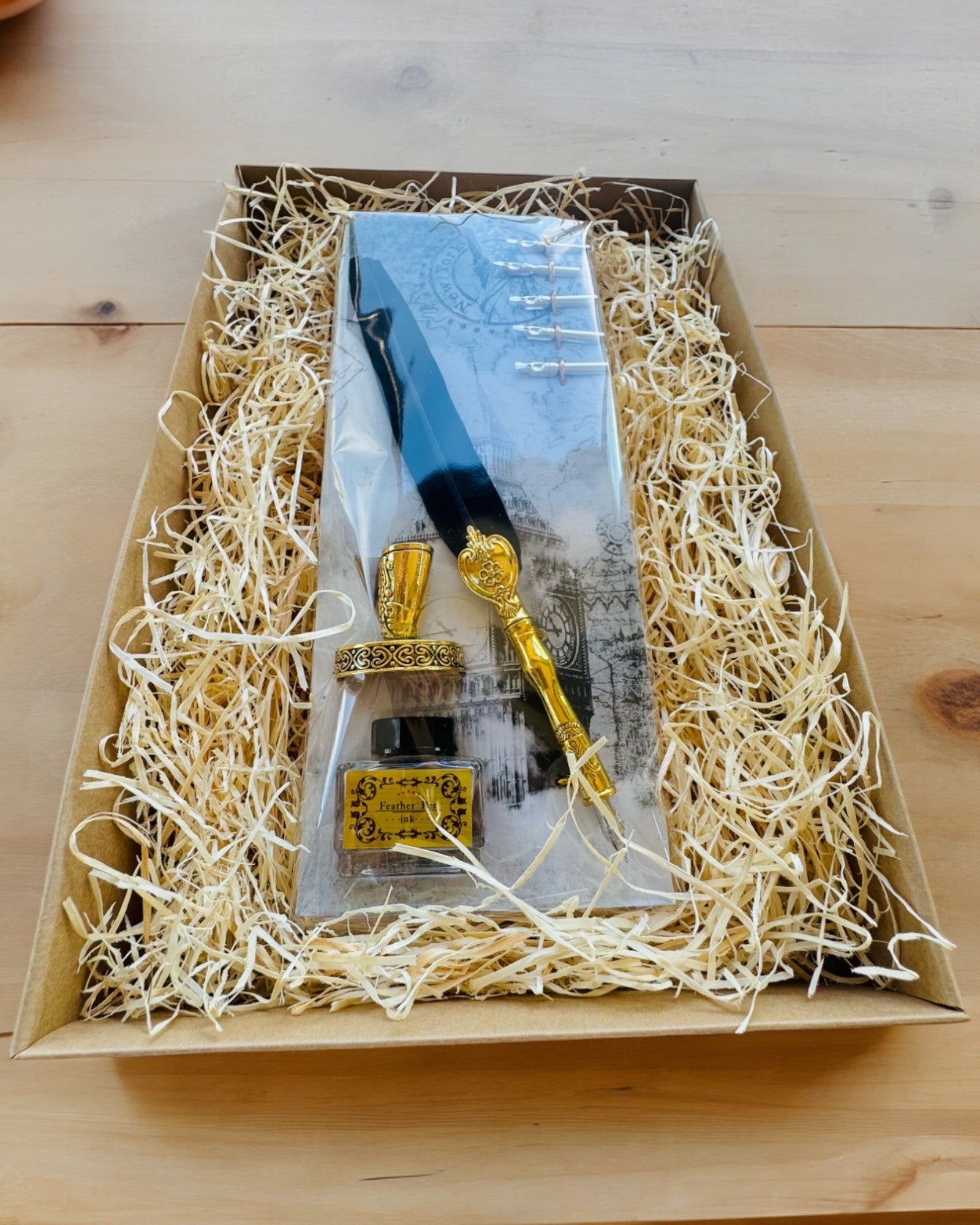 Elegant Goose Feather Pen with Accessory Set - Royal Quill, customizable with engraving