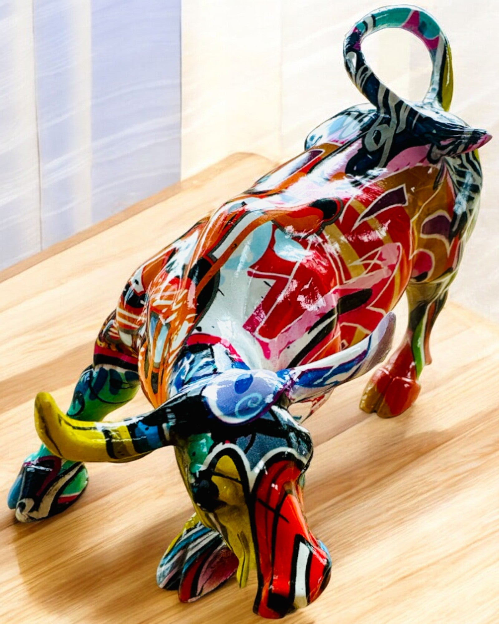 Decorative Bull Sculpture "BullArt" – Unique Art with Engraving Option - 4 Color Variants, for Personalized Gift