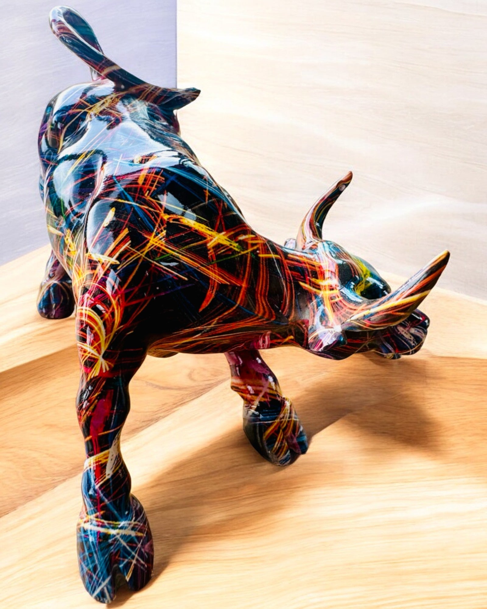 Decorative Bull Sculpture "BullArt" – Unique Art with Engraving Option - 4 Color Variants, for Personalized Gift