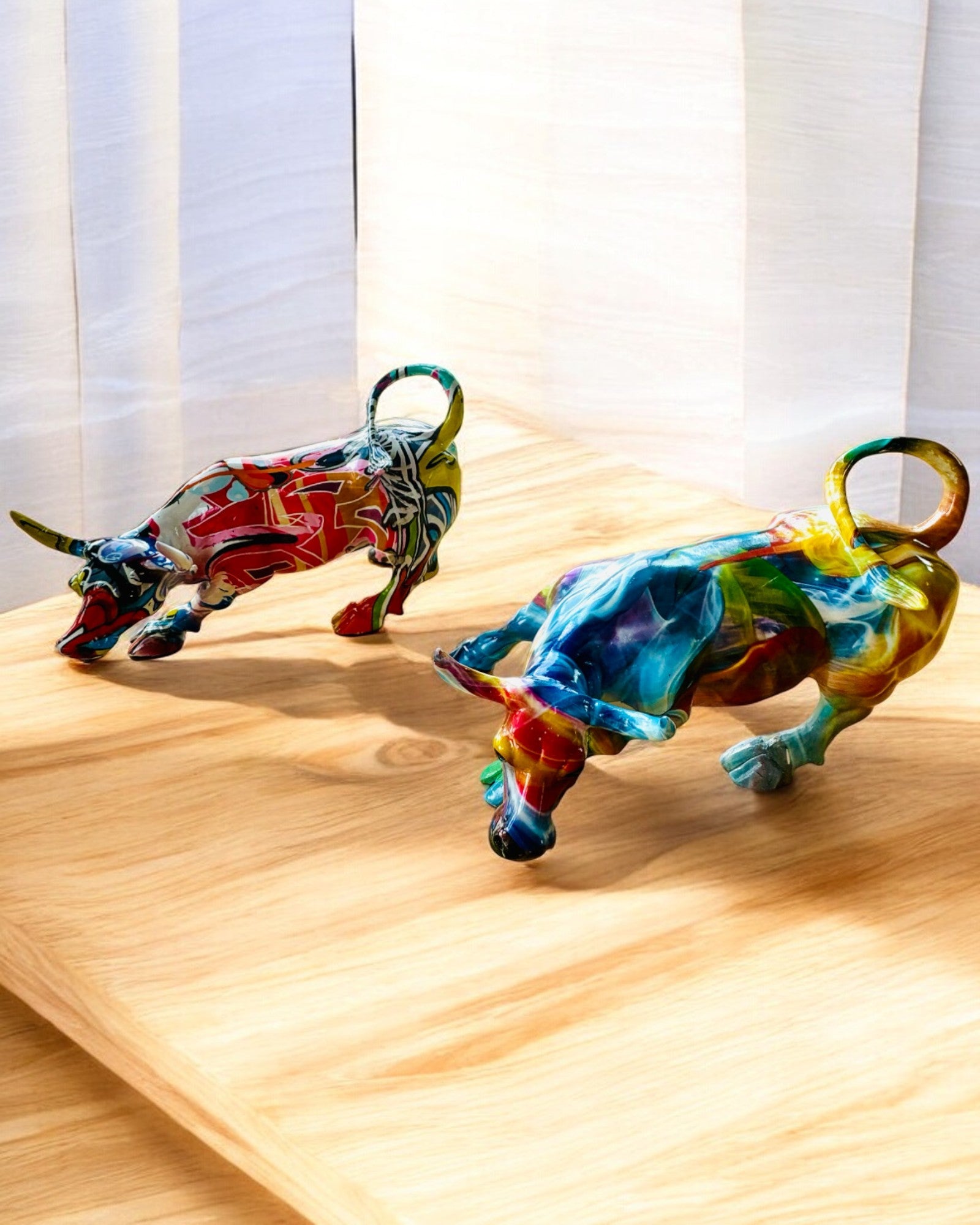 Decorative Bull Sculpture "BullArt" – Unique Art with Engraving Option - 4 Color Variants, for Personalized Gift