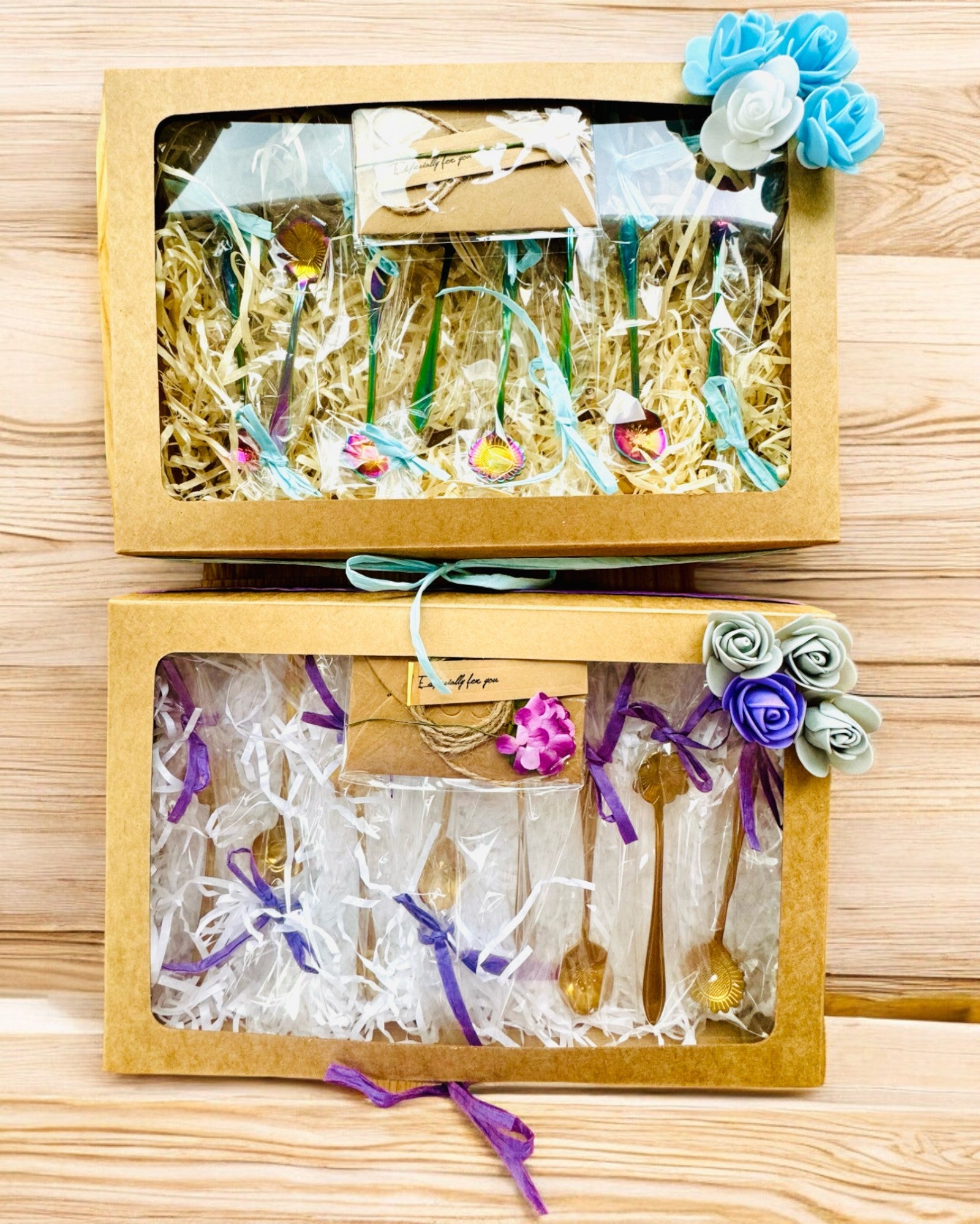 "Floral Rhapsody" Spoon Set - personalized engraving for a gift, 2 variants to choose from