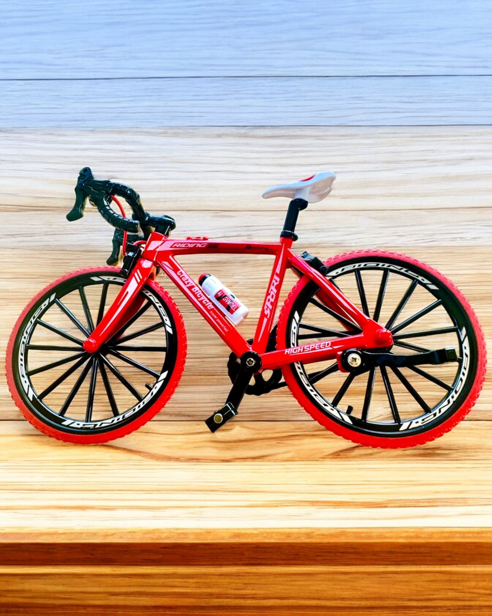 Miniature Metal Model Red Bicycle "SpeedMaster" personalized with engraving as a gift, 2 color variants