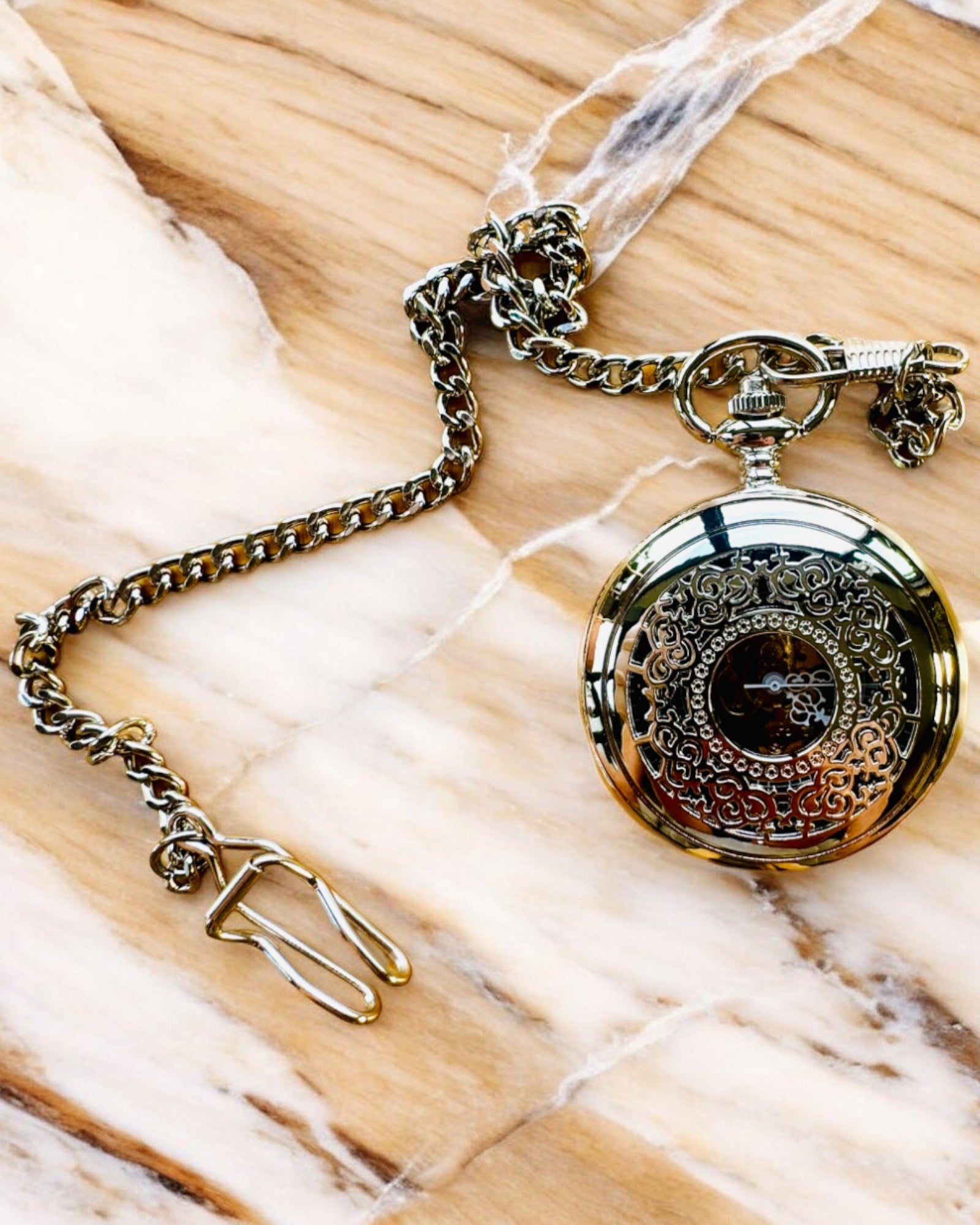 Pocket Watch "Eterna Elegance", personalized gift, engraving. Silver color