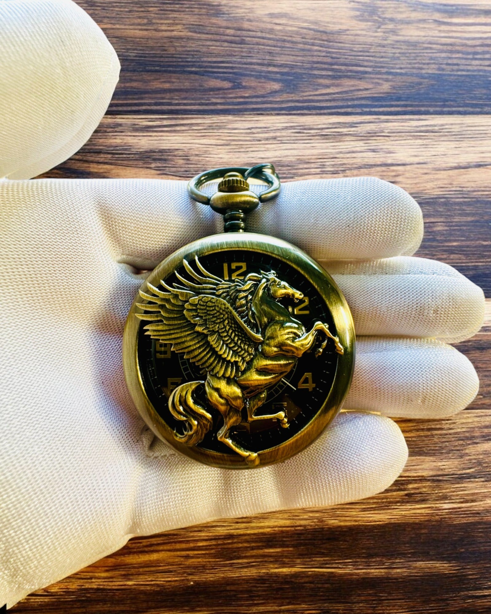 Pocket Watch "Equus Tempus" - Color: Copper, with Horse Motif, personalization with engraving available