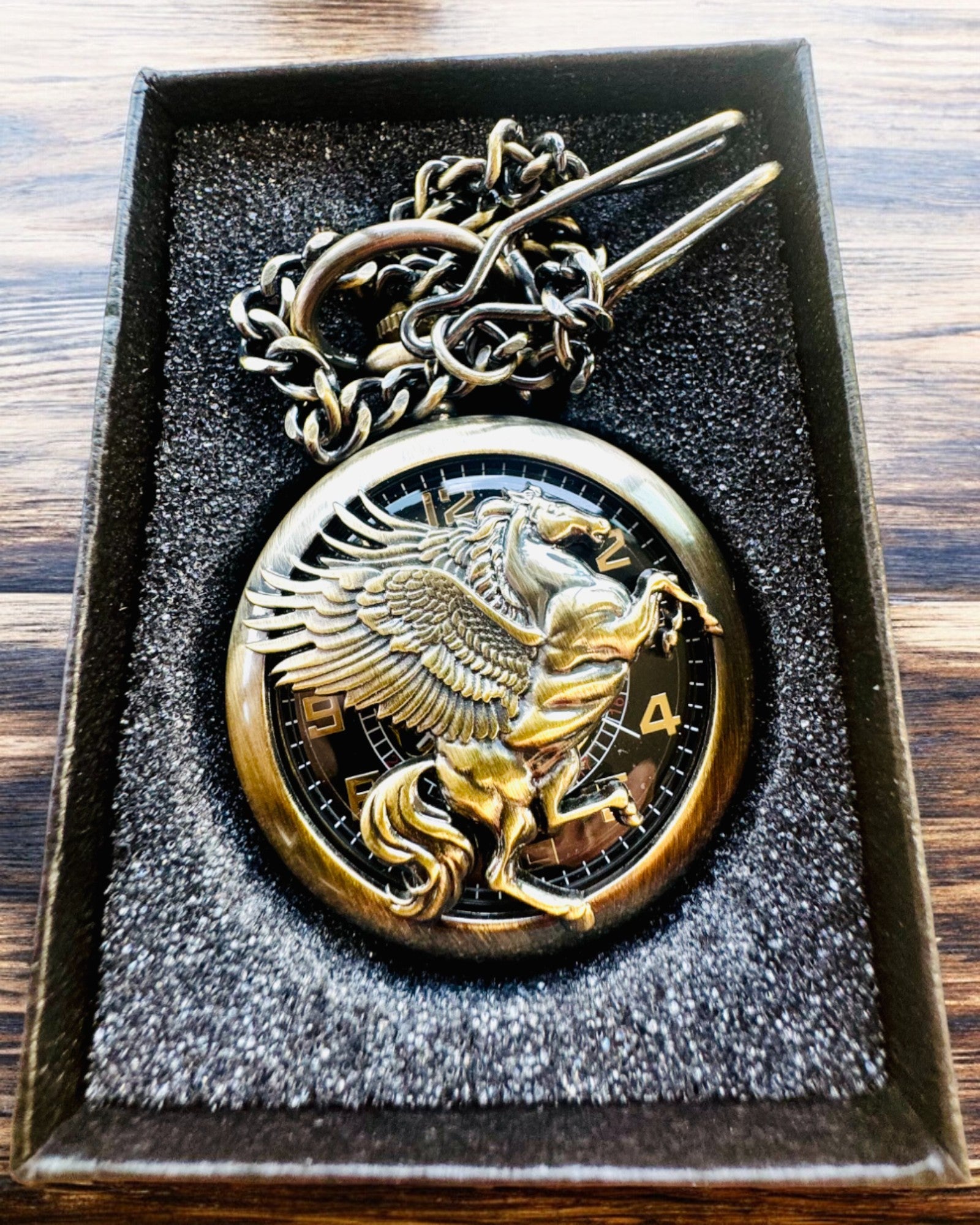 Pocket Watch "Equus Tempus" - Color: Copper, with Horse Motif, personalization with engraving available