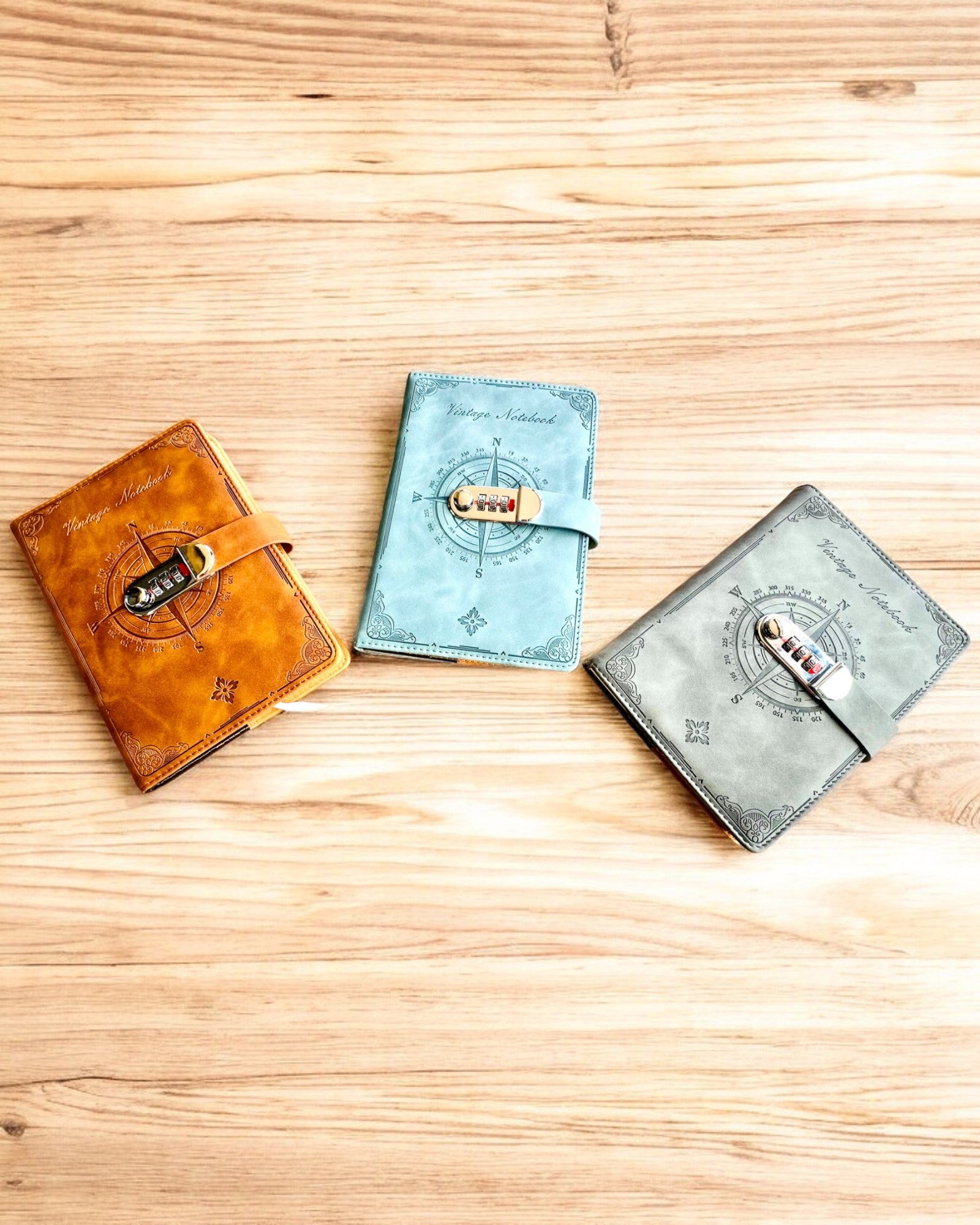 Secret A5 Vintage Notebook with Code Lock - Choose Your Style, Personalization with Engraving for a Gift