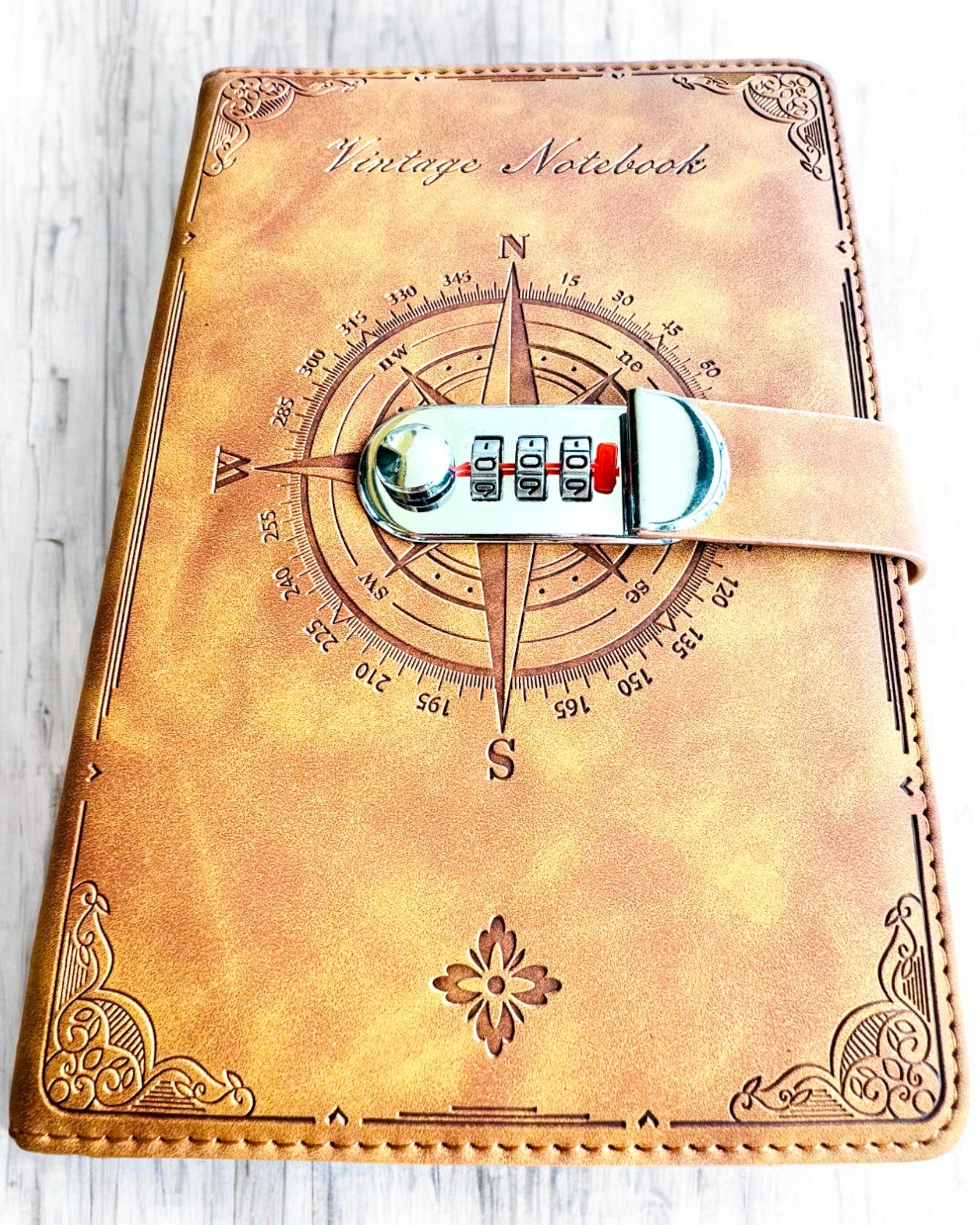 Secret A5 Vintage Notebook with Code Lock - Choose Your Style, Personalization with Engraving for a Gift