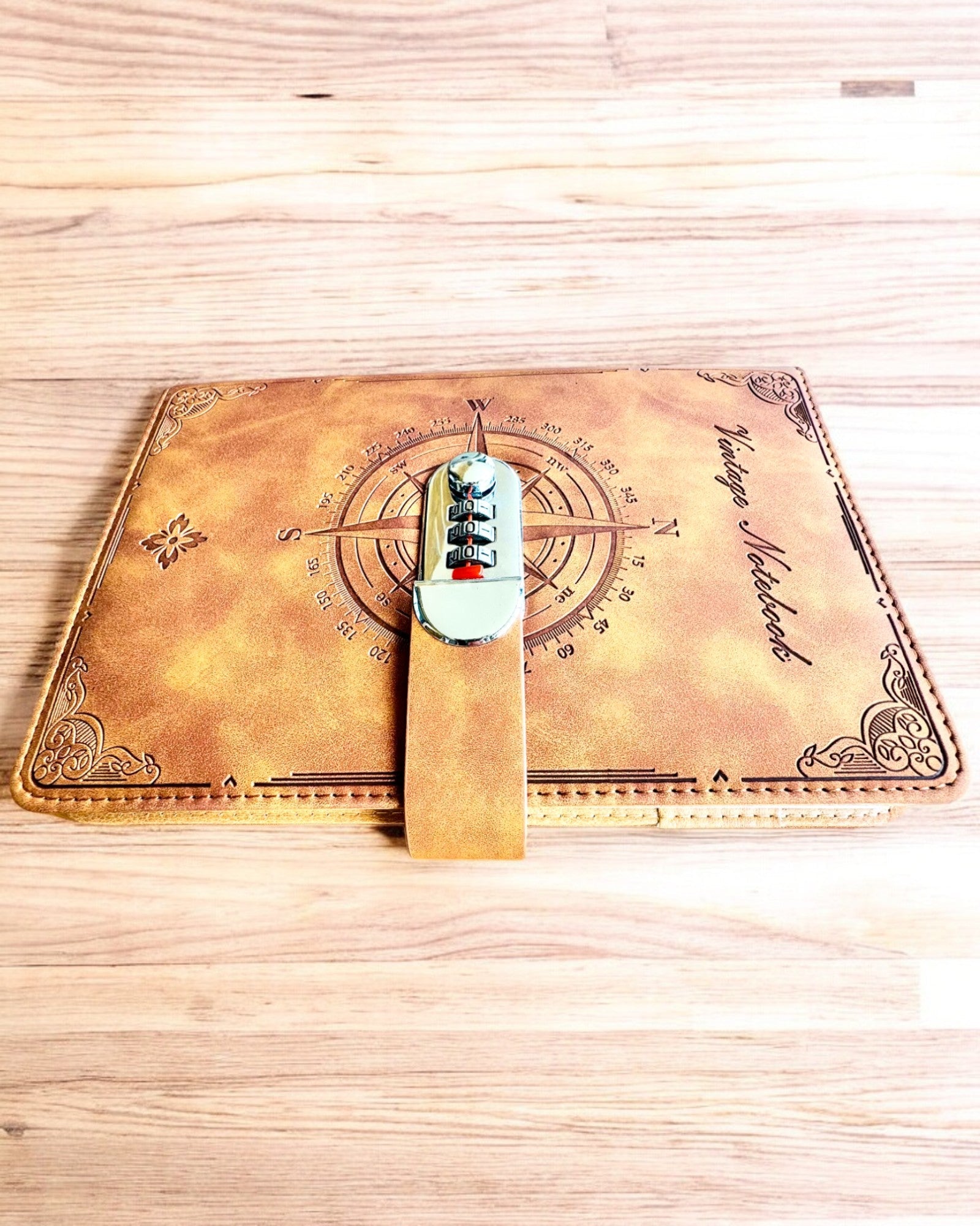 Secret A5 Vintage Notebook with Code Lock - Choose Your Style, Personalization with Engraving for a Gift