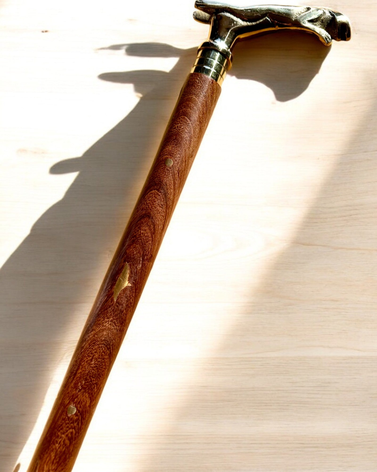 Mango Wood Walking Cane "Jaguar Elegance" - customizable with engraving