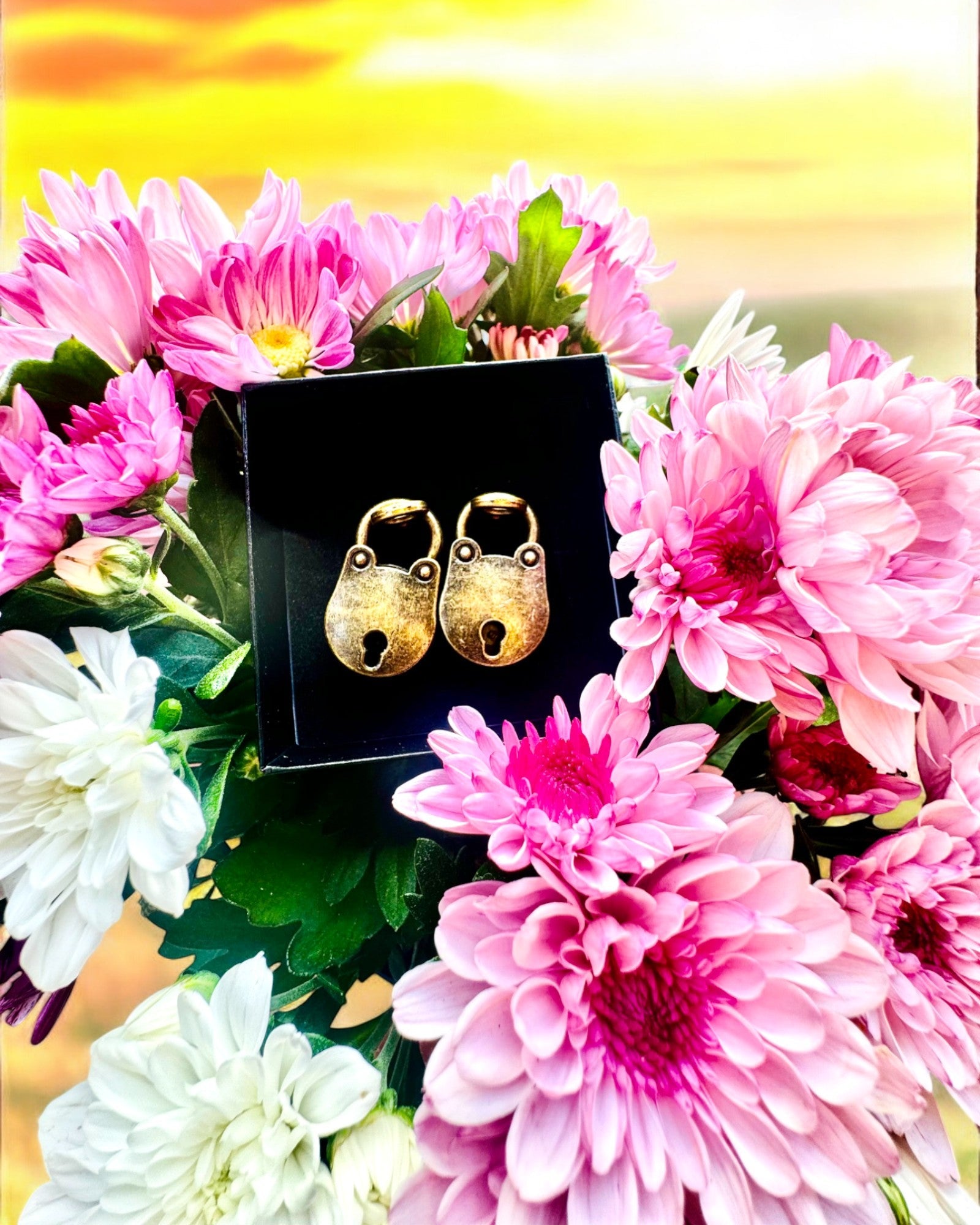 Miniature Love Padlocks - Set of 2 Engraved Retro Padlocks, personalization for a gift