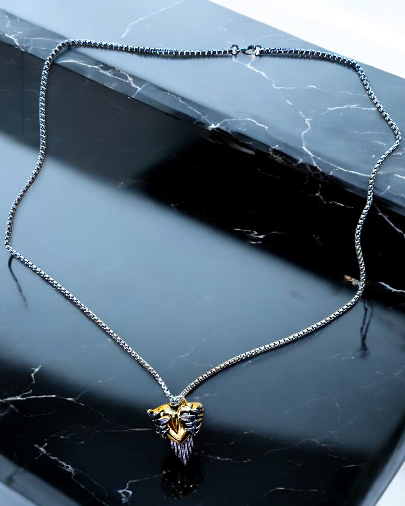 Amulet Heart Shooter Dark Wings of Love, possibility of personalization with engraving for a gift