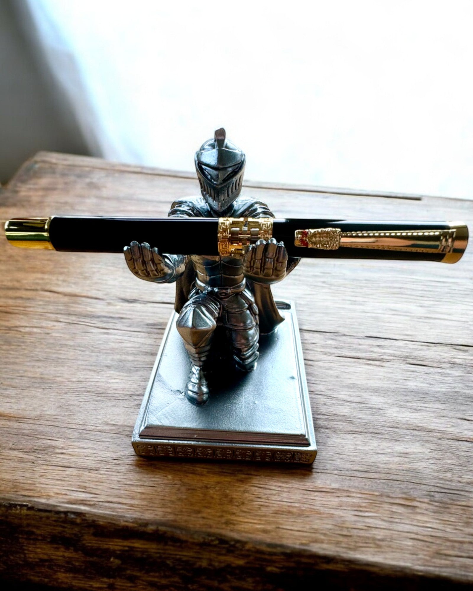 Knight's Stand for Phone or Pen, Customizable with Engraving for a Gift