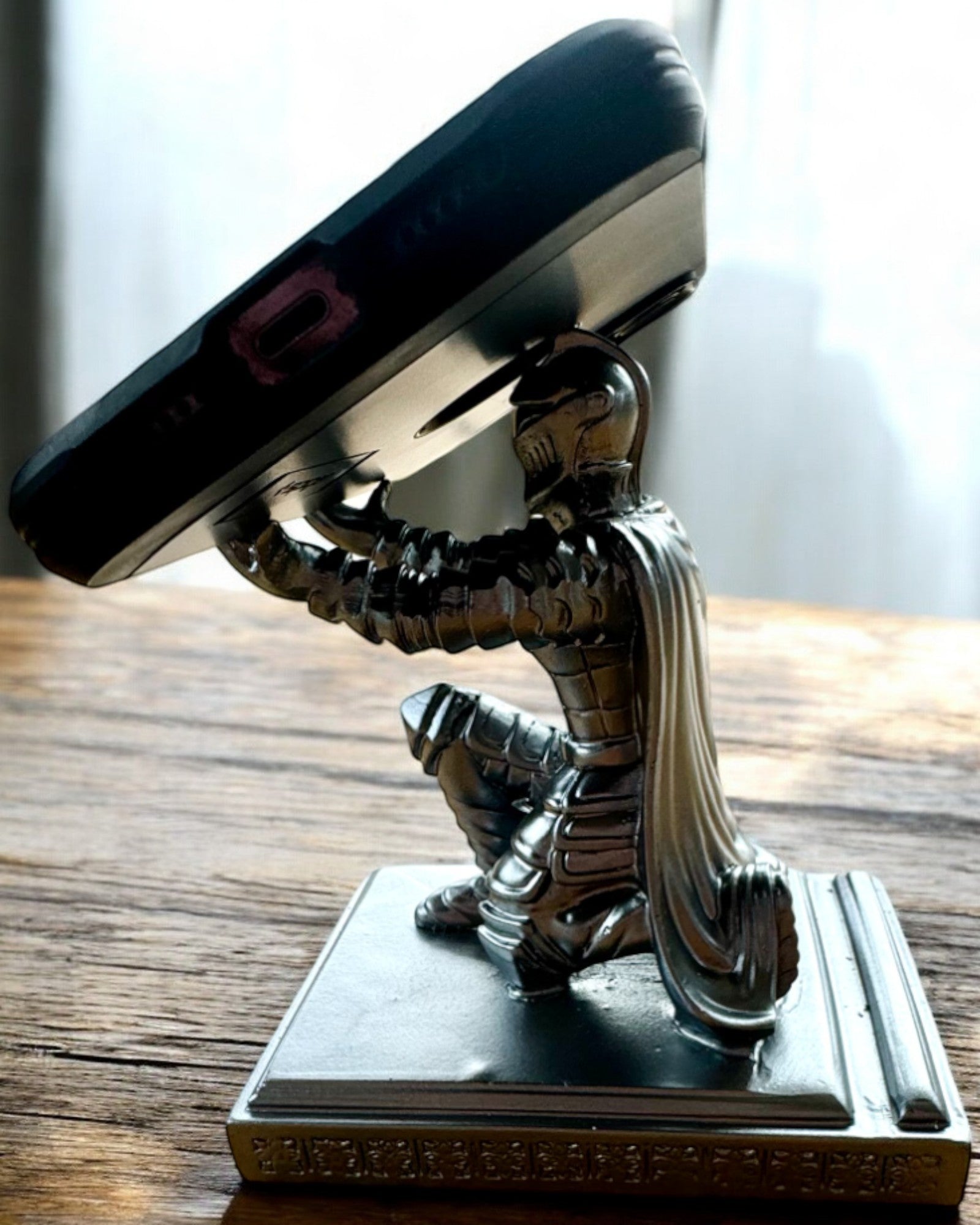 Knight's Stand for Phone or Pen, Customizable with Engraving for a Gift