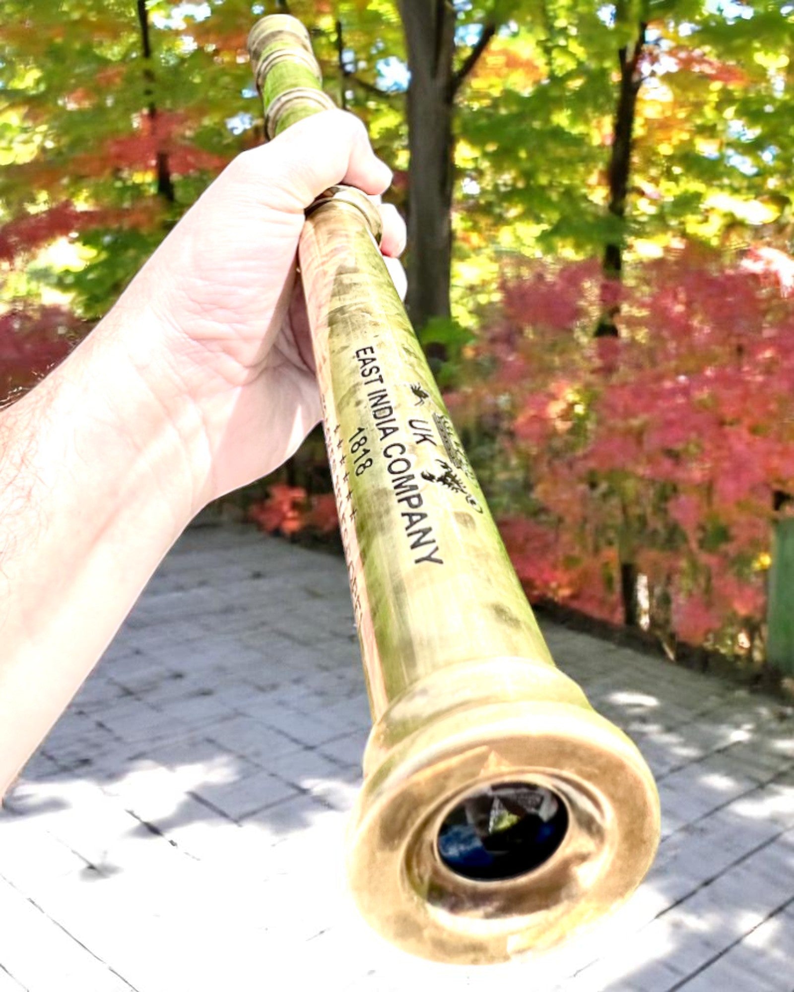 Royal Spyglass "Voyager 1818" – Exclusive, Brass, 83 cm, Handcrafted, Genuine Leather Case – Collector's Edition, Customization with Engraving for Gift