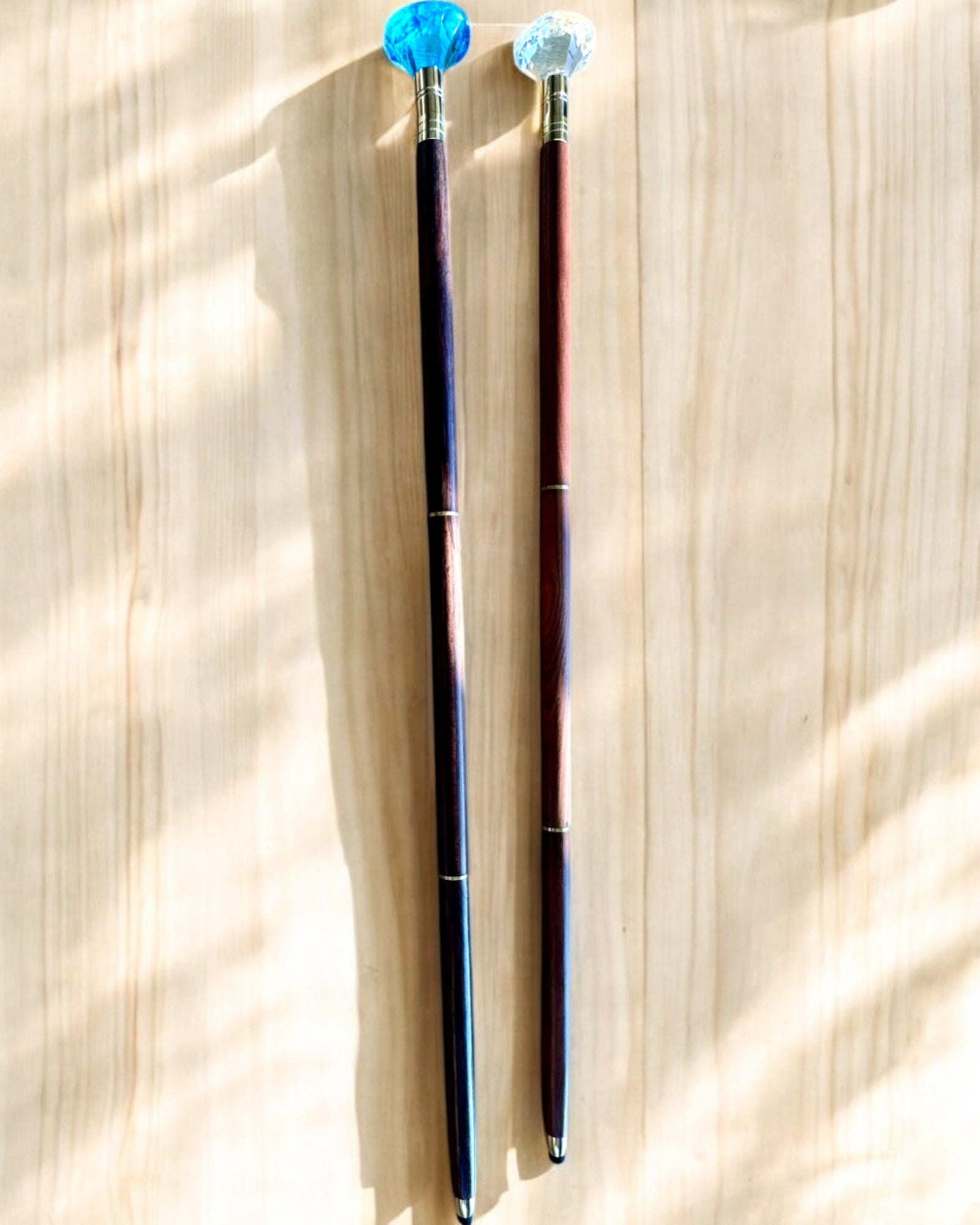 Walking cane "Diamond in bronze" - Wooden Handcrafted, engraving available