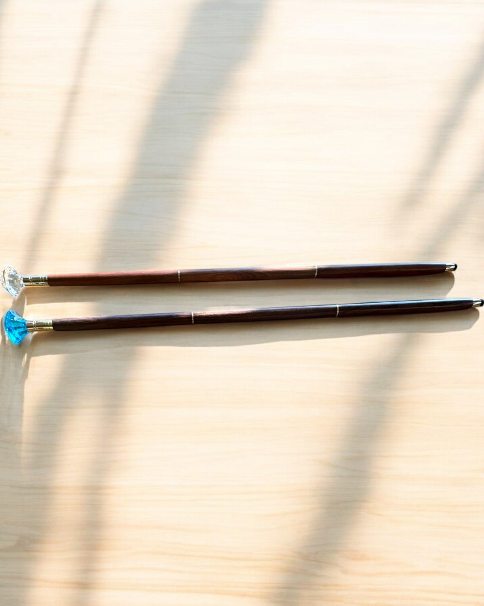 Walking cane "Diamond in bronze" - Wooden Handcrafted, engraving available