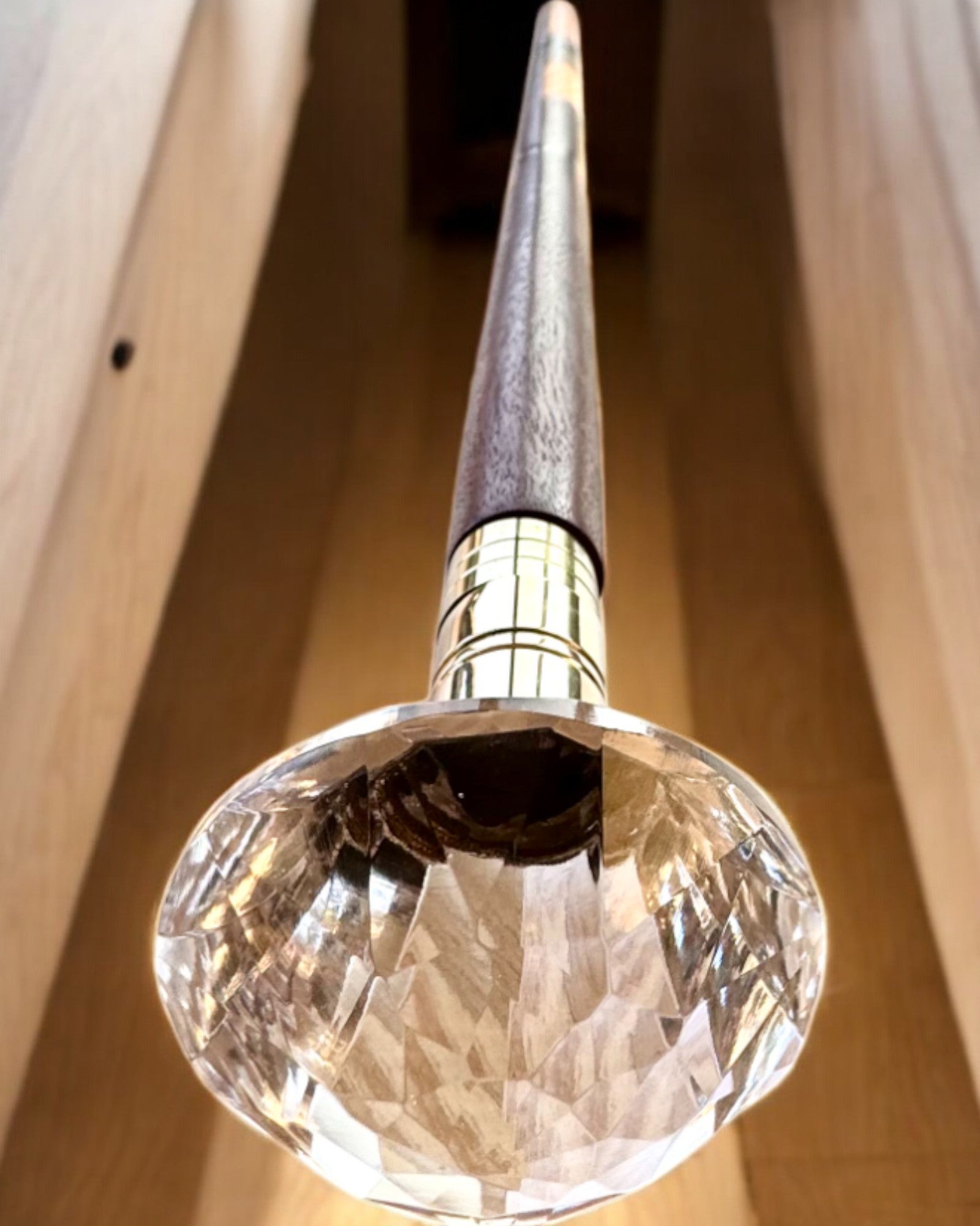 Walking cane "Diamond in bronze" - Wooden Handcrafted, engraving available