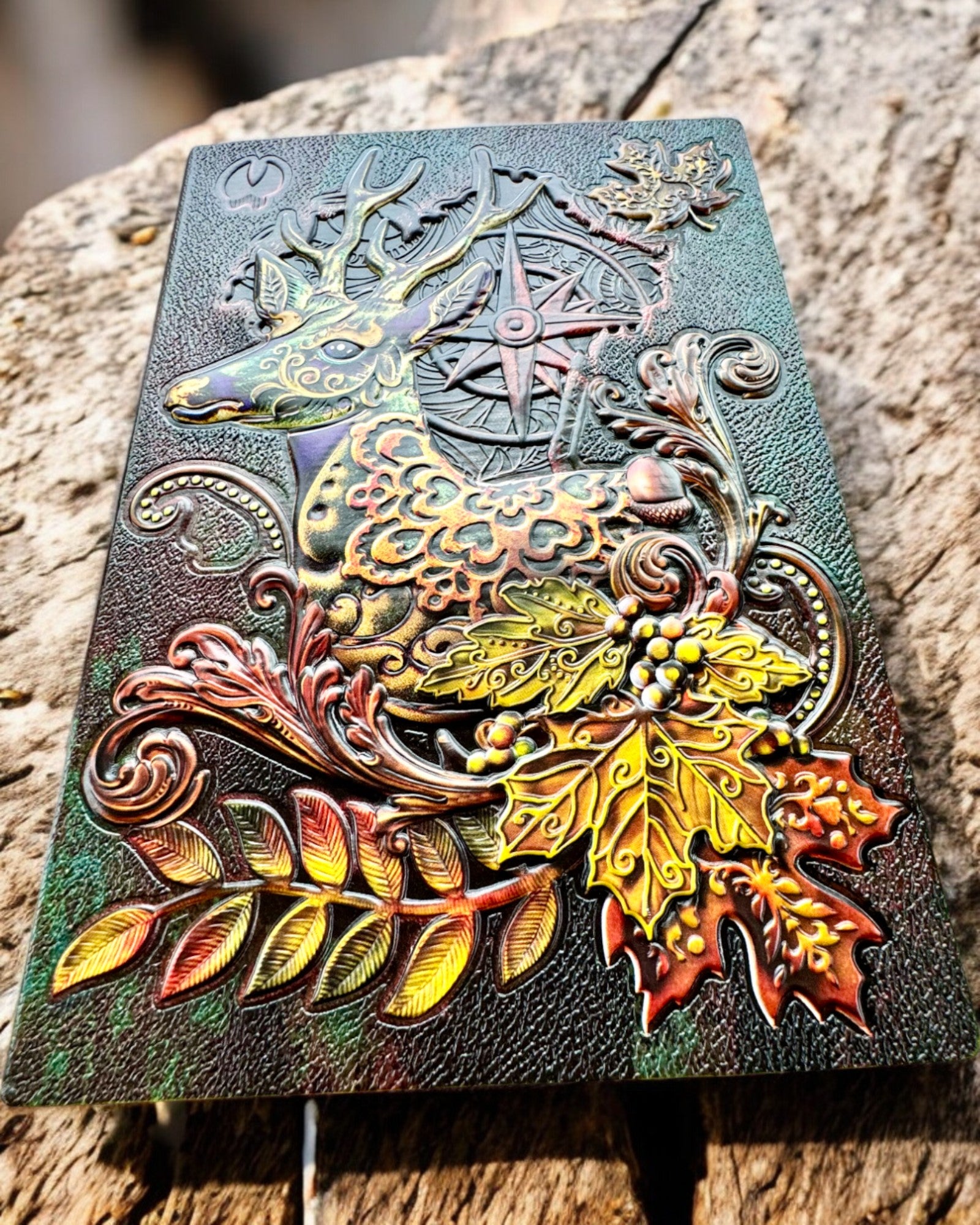 Forest Deer Notebook with Deer Motif, A5 - personalization with engraving for a gift