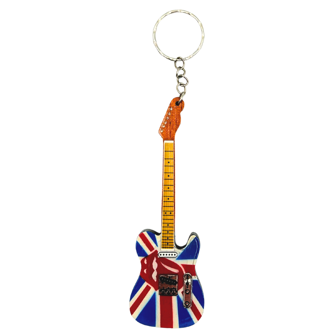 Wooden Guitar Keychain The Rolling Stones - EGK-1594