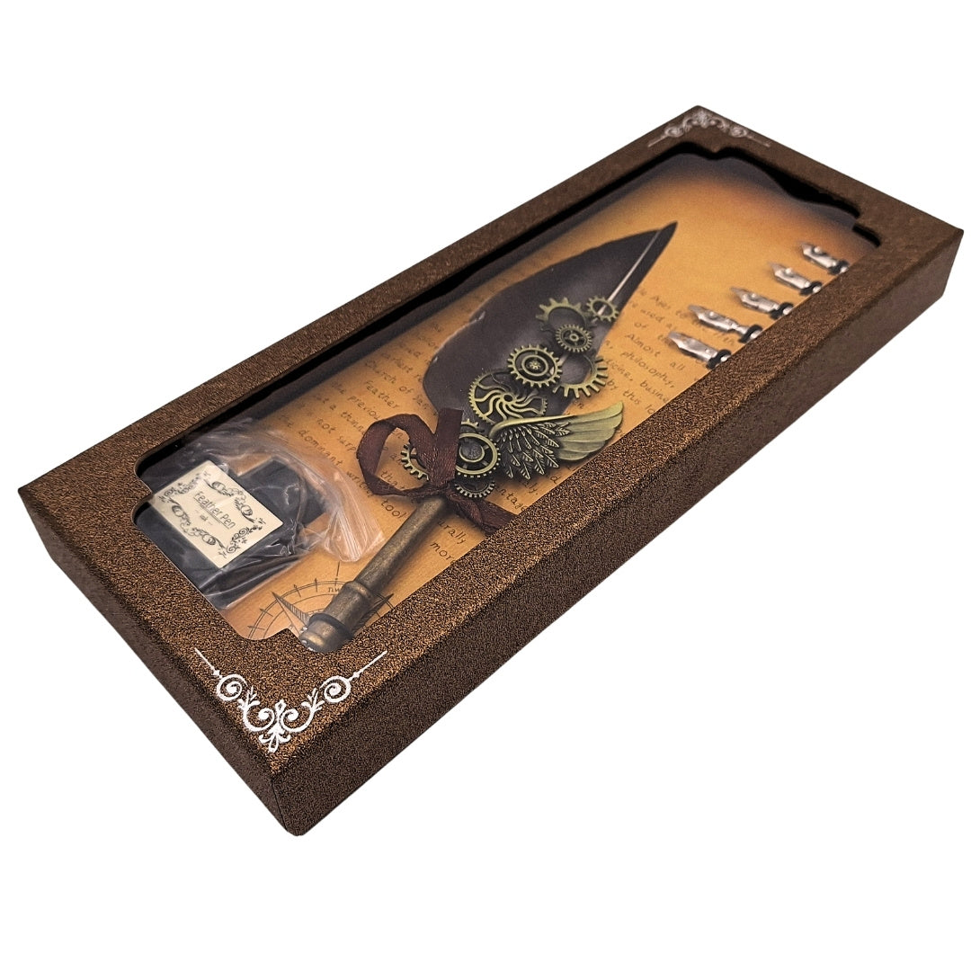 Retro Calligraphy Set with Vintage Quill Pen 6 Nibs Ink Gift – EE5