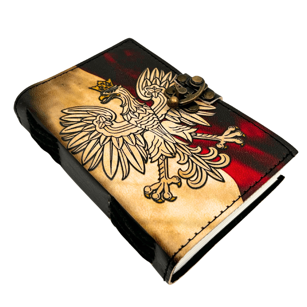 Leather Notebook Polish Eagle Patriotic Diary - 200 pages - AH13