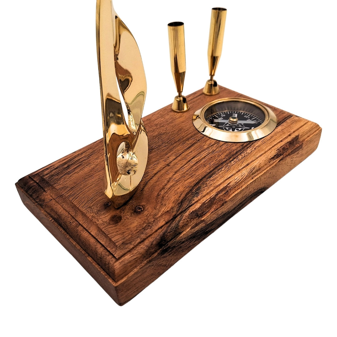 Elegant desk set - Yacht and compass - Elegant nautical gift - BCPH103