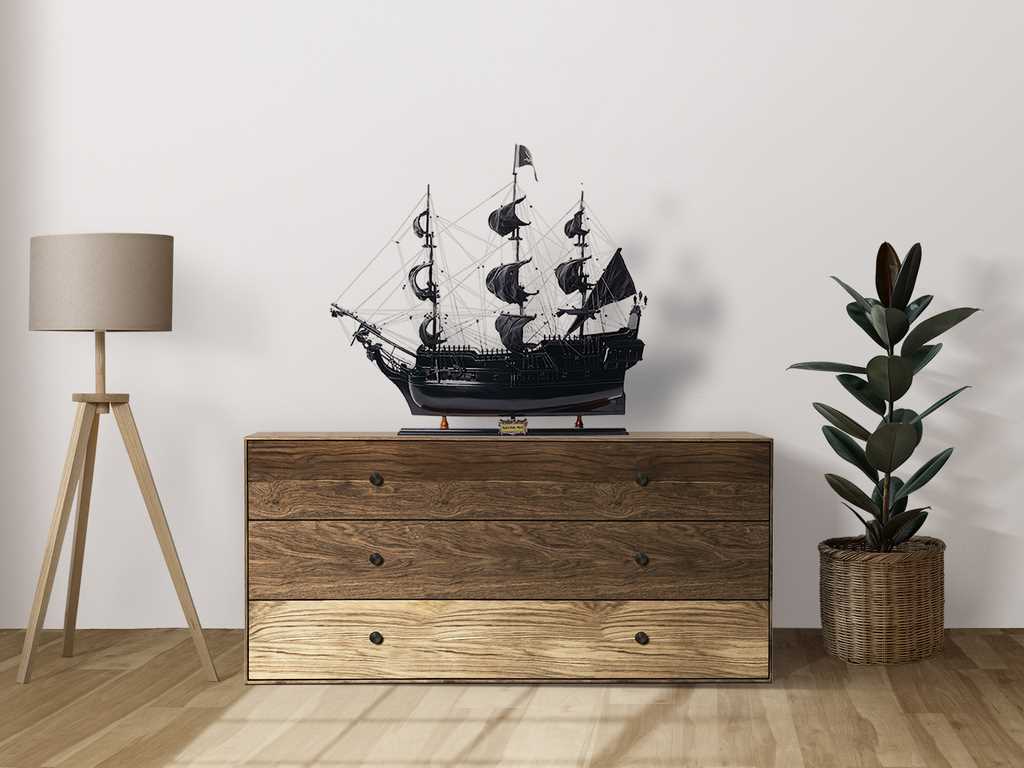 Black Pearl pirate ship model - Length 89cm - BP80R