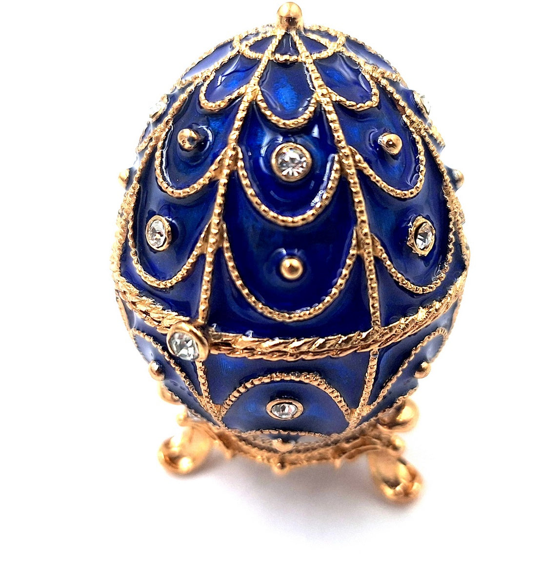 Exclusive Metal Casket with Crystals - Fabergé Egg - B0748-17 BL