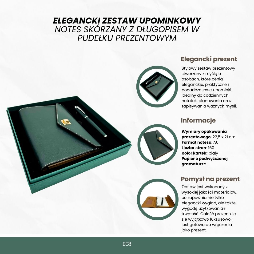 Elegant Gift Set - Leather Notebook with Pen in Gift Box – Premium – EE8