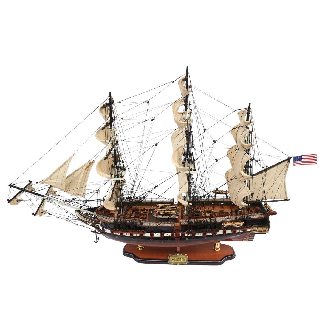 Exclusive Large 100cm USS Constitution sailing ship model with the option of personalization by engraving