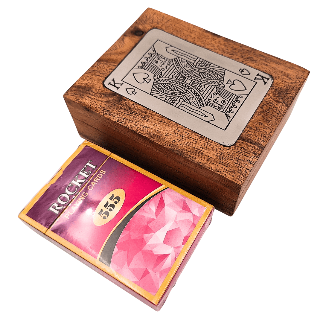 Deck of Cards in a Decorative Wooden Box - DNU-3025