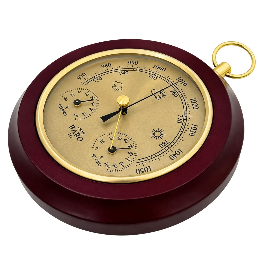 3-in-1 Weather Station Thermometer Barometer Hygrometer Round - YG386