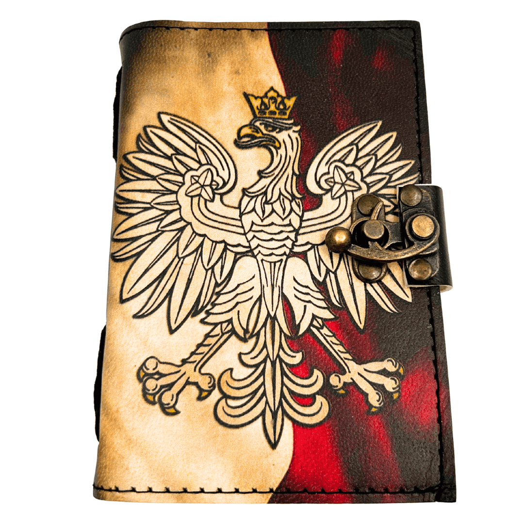 Leather Notebook Polish Eagle Patriotic Diary - 200 pages - AH13