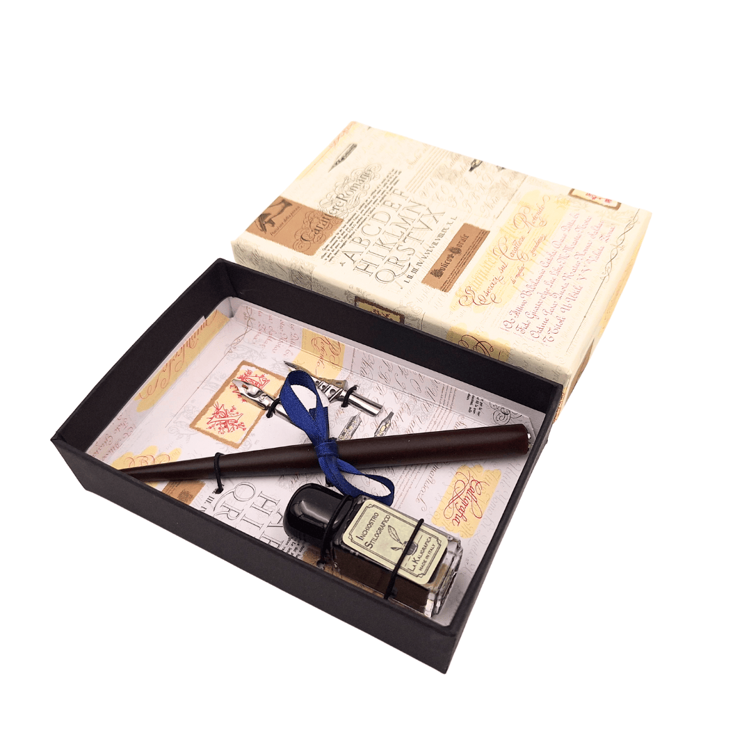 Calligraphy Set - Pen with Two Nibs + Inkwell - 5422