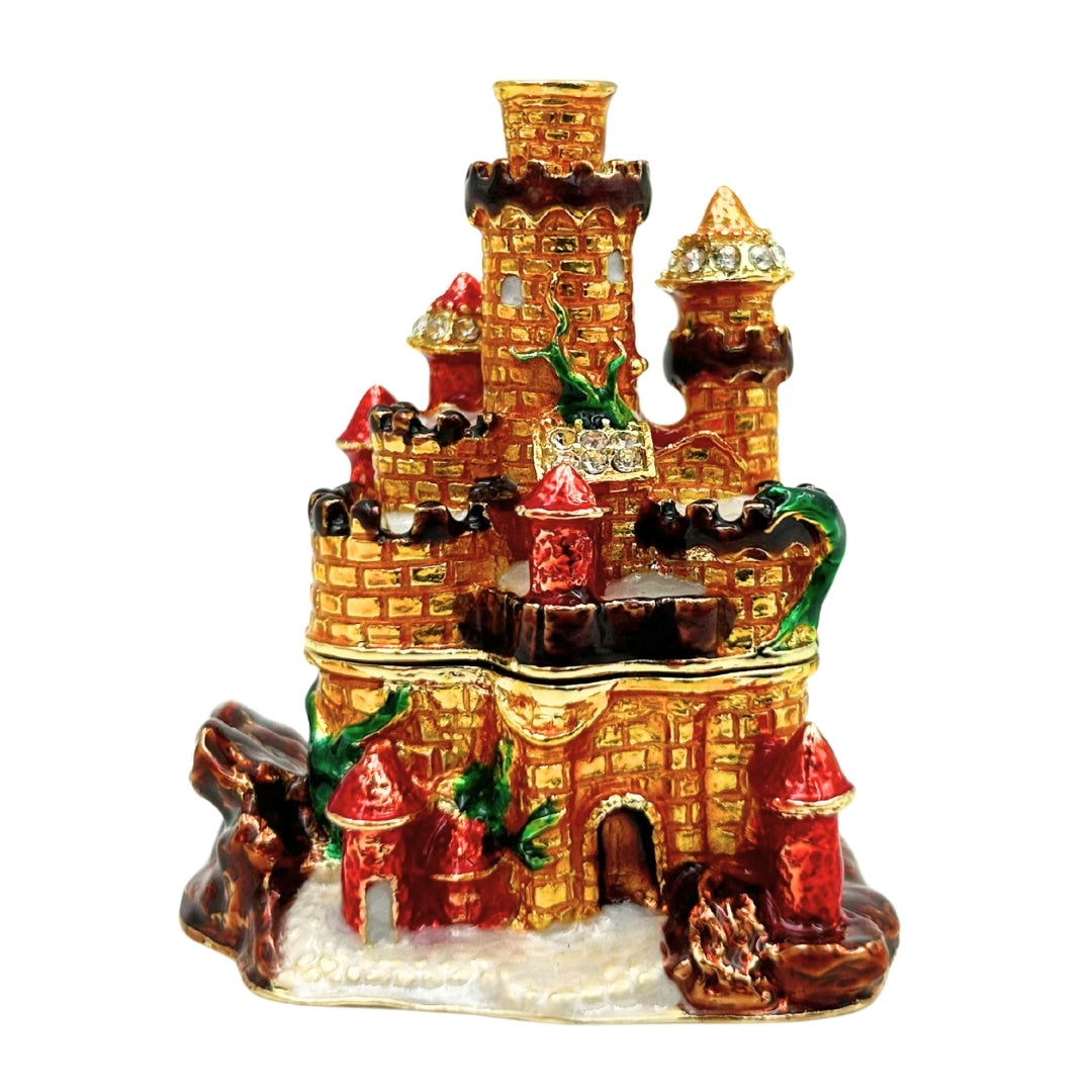 Small Jewelry Trinket Box Decorated with Crystals – Castle – HX580