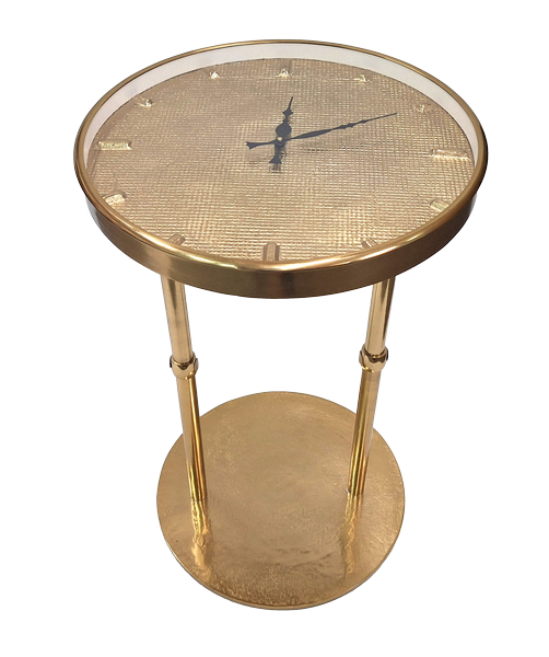 Gold Glamour Metal Table with Clock – Beautiful Decoration – 1056A