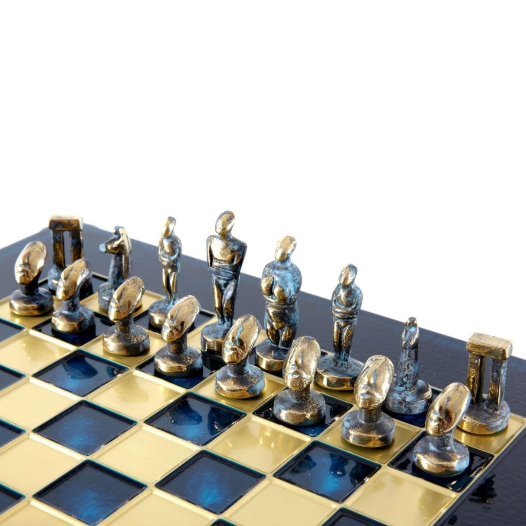 Luxury Cycladic Metal Chess Set 28x28cm - S22B