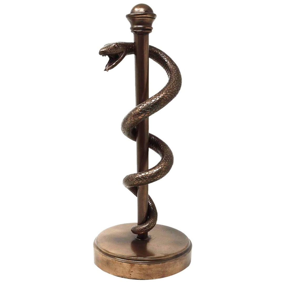 Rod of Asclepius Figurine Gift for a Doctor or Medic - 30 cm Resin - MC-9634